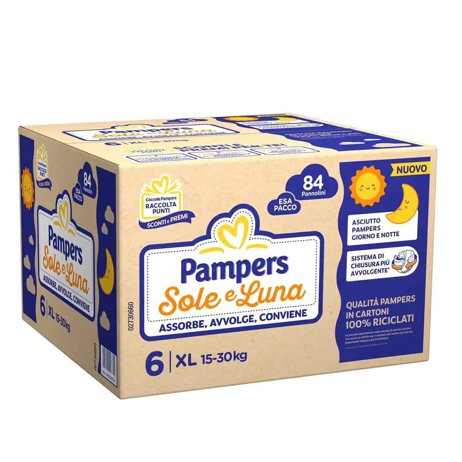 Pannolini Pampers Sole e Luna Esapack - Taglia 6 - 15-30 Kg - 84 Pezzi - pannolini e salviettine