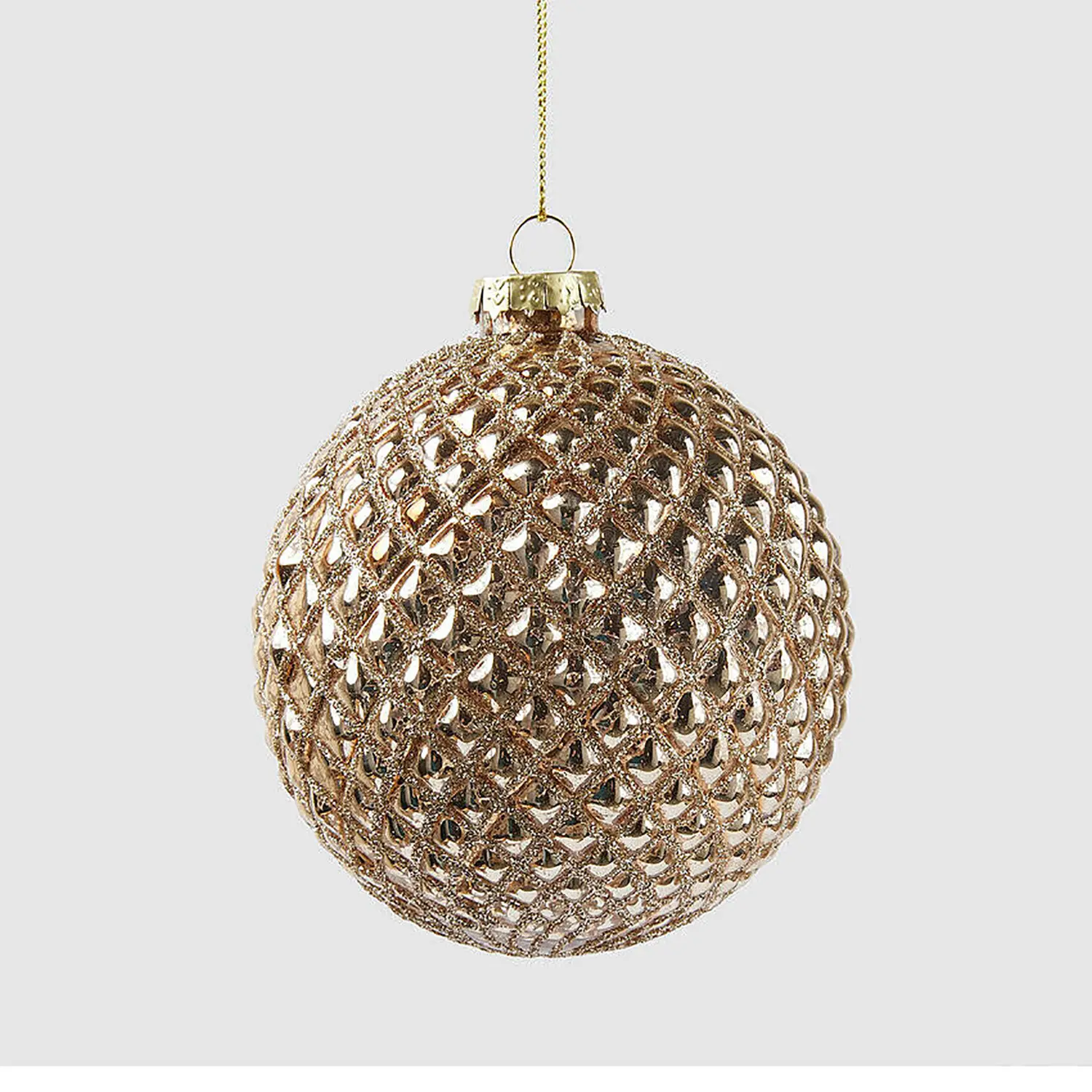 Addobbo Palla Con Rombi D.10 Cm - addobbi albero
