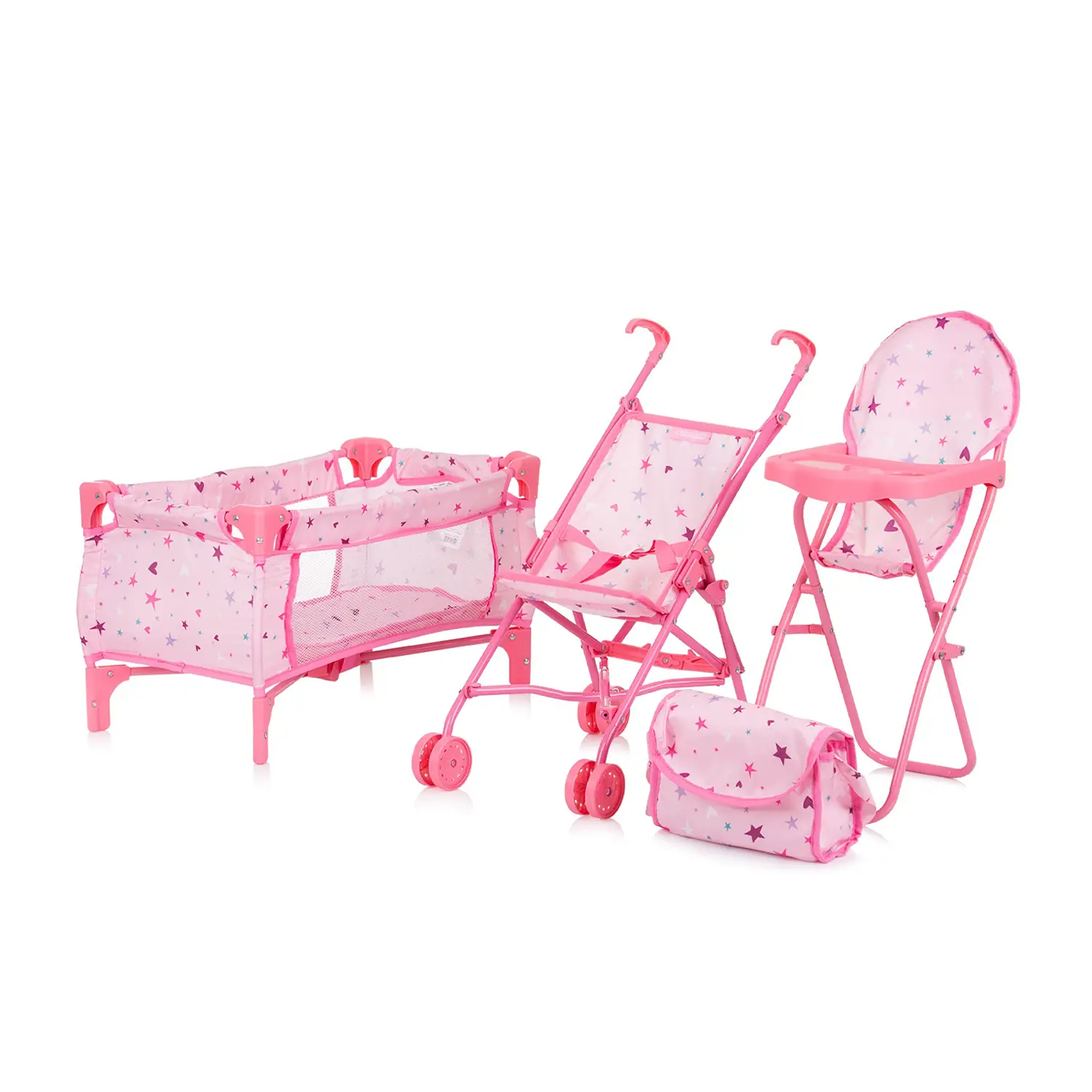 Set Per Bambole Trixy Stars Passeggino, Culla e Seggiolone - Bambole e accessori