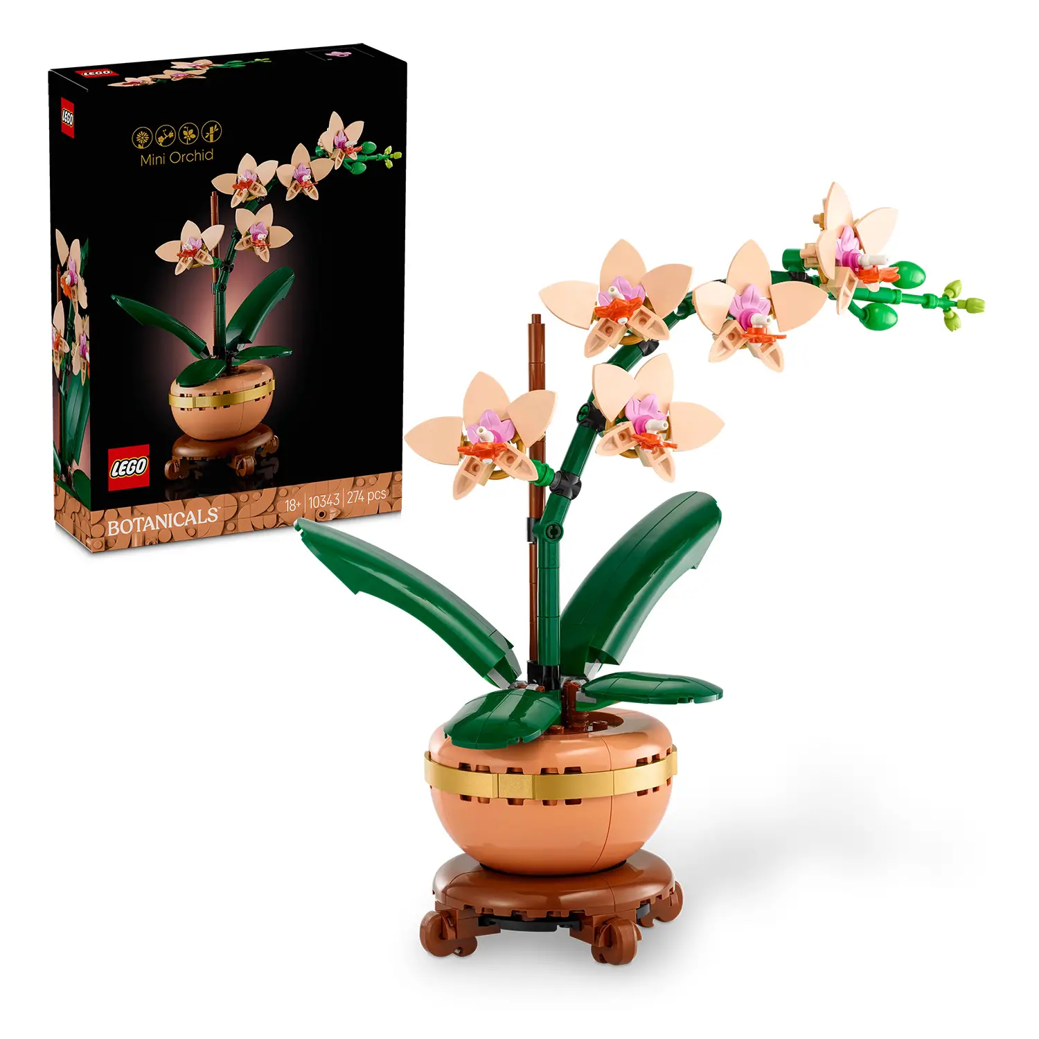 LEGO Botanicals Mini Orchidea 10343 - Pianta Decorativa da Costruire - lego