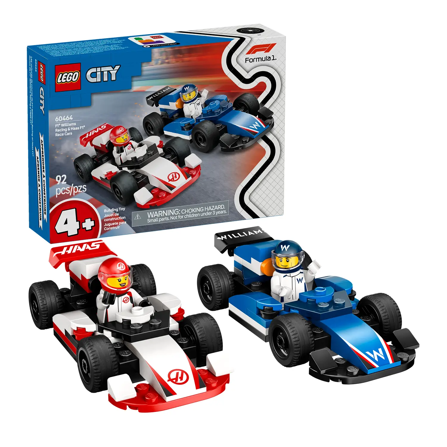 Lego City Formula 1 Monoposto Williams Racing e Haas F1 60464 - lego