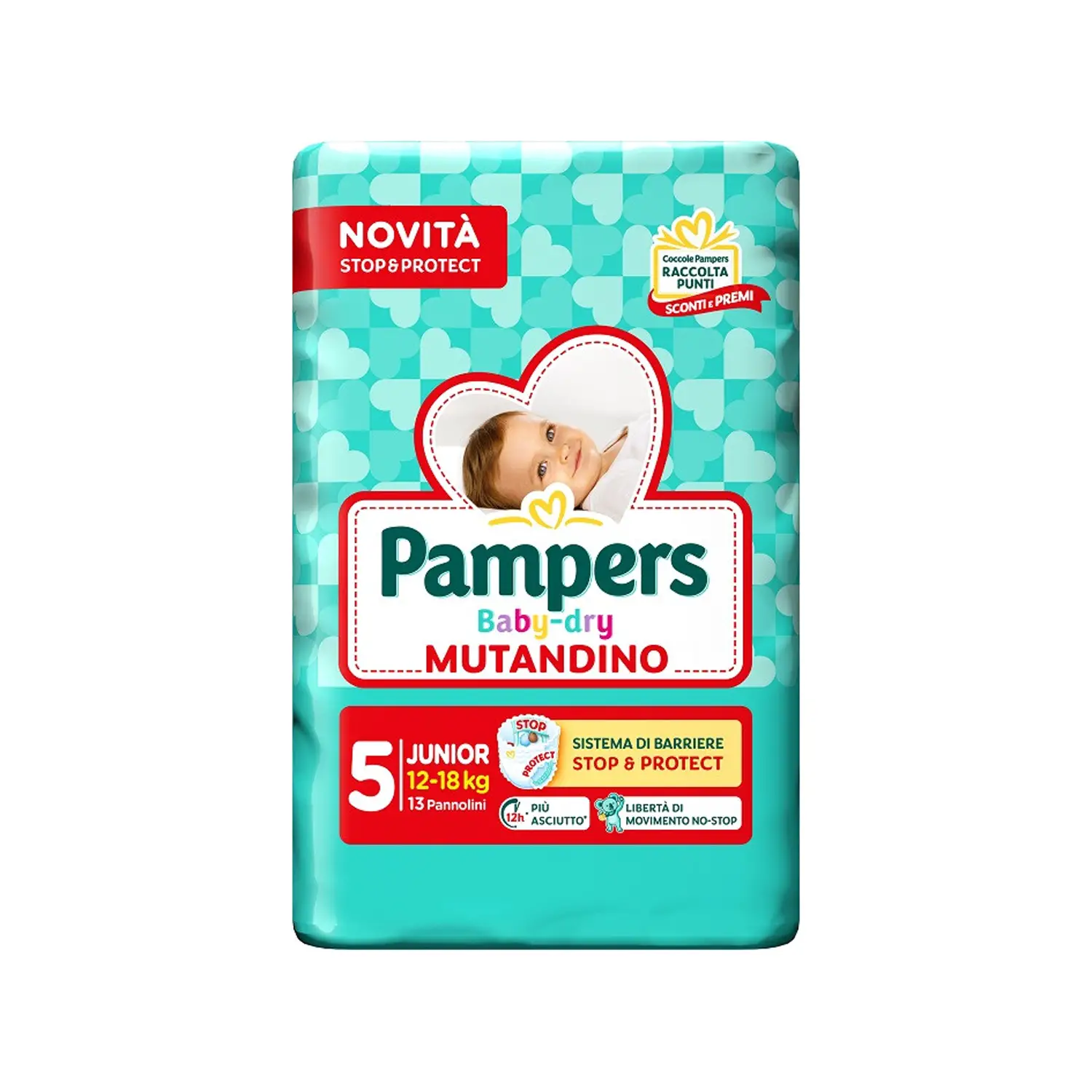 Pampers Baby Dry Mutandino Taglia 5 (12-18 Kg) Junior - 13 Pezzi BabyDry - pannolini e salviettine