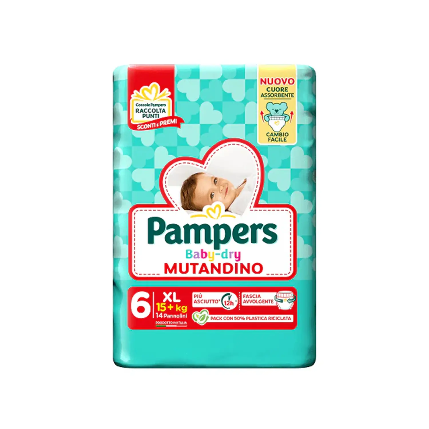 Pampers Baby Dry Mutandino Taglia 6 +15 Kg XL - Pacco Base 13 Pezzi BabyDry - pannolini e salviettine
