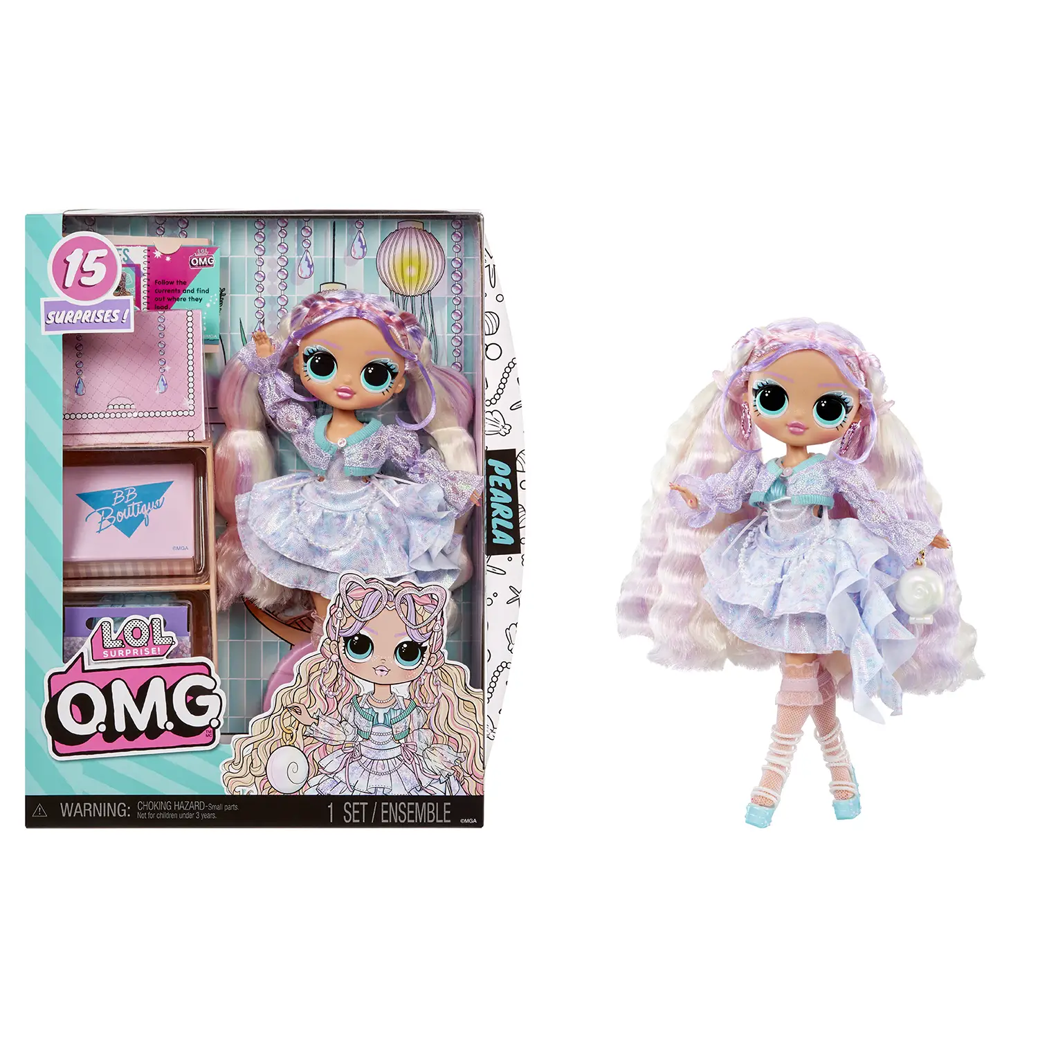 L.O.L. Surprise! OMG Fashion Doll Pearla Con 15 Sorprese - collezionabili bambina
