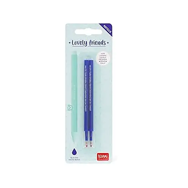 Legami Lovely Friends - Set di 2 ricariche per penna gel, colore: blu - legami