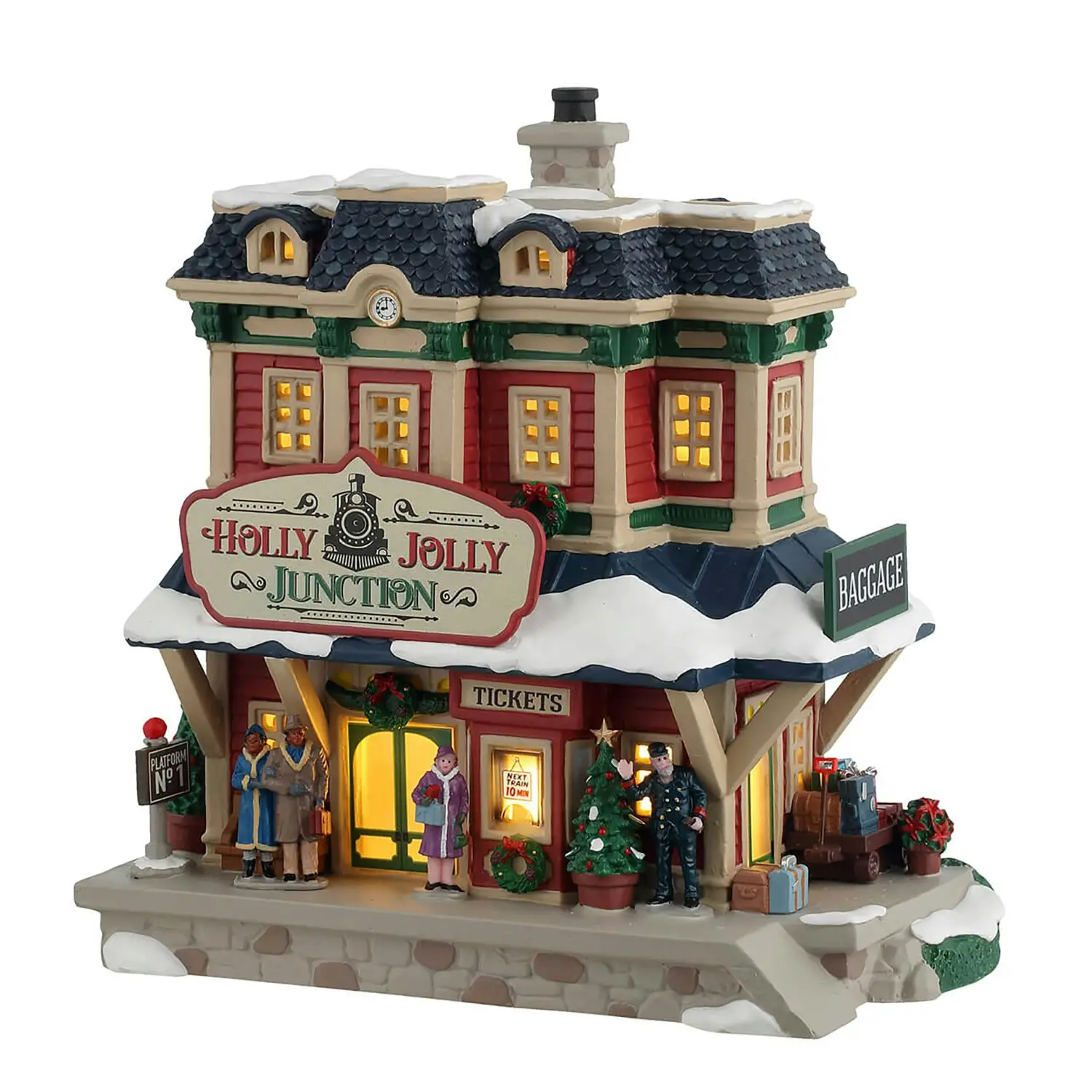 Lemax Holly Jolly Junction 45274 – Stazione Ferroviaria Natalizia Luminosa Caddington Village - scene e villaggi