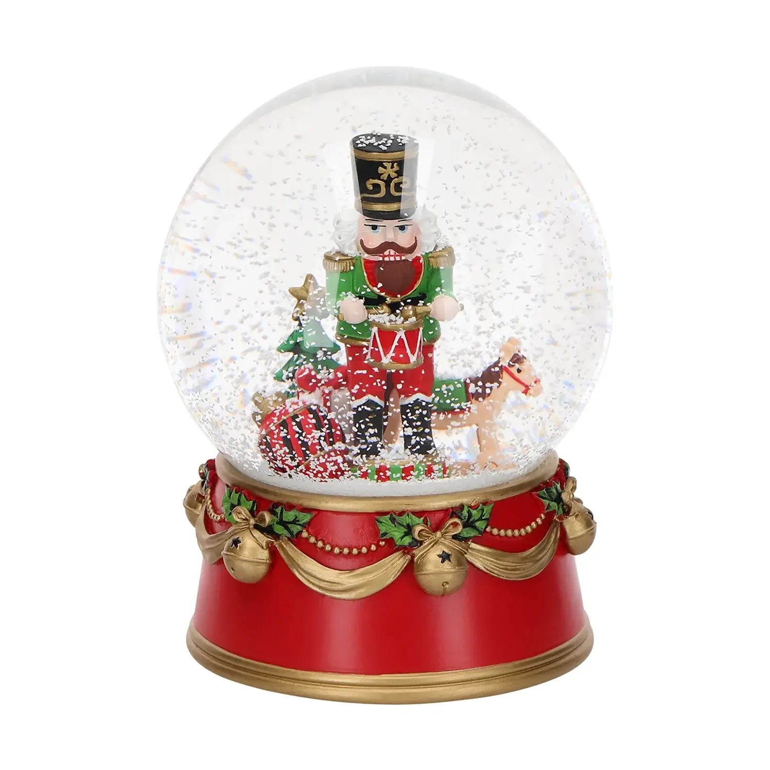 Palla di Neve Schiaccianoci Natalizia 15,8 cm Decorazione Elegante - scene e villaggi