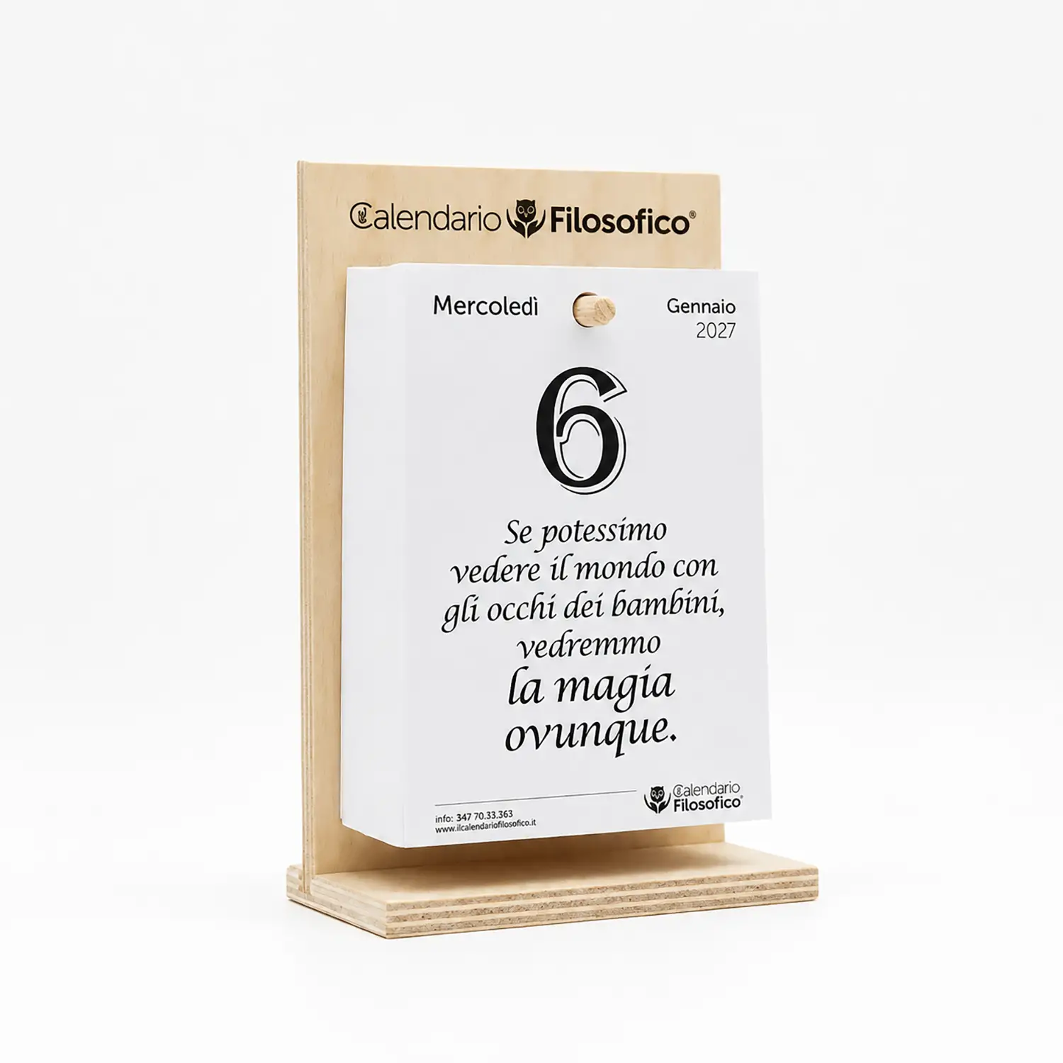 Calendario Filosofico 10x14 cm Con Supporto In Legno 2027 - agende
