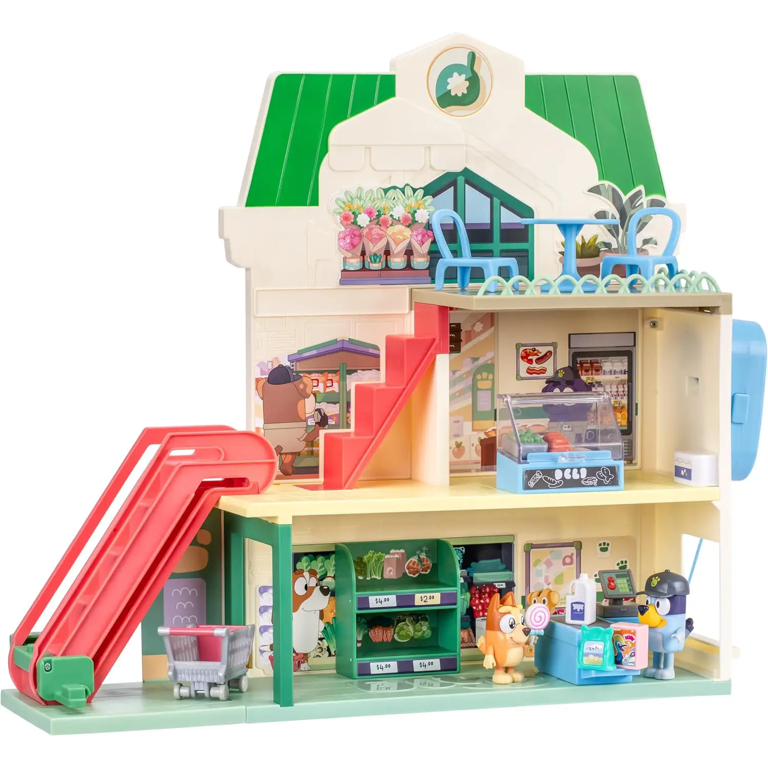 Bluey PlaySet Supermercato 40 cm con 24 Suoni e 2 Personaggi - action figures ed accessori