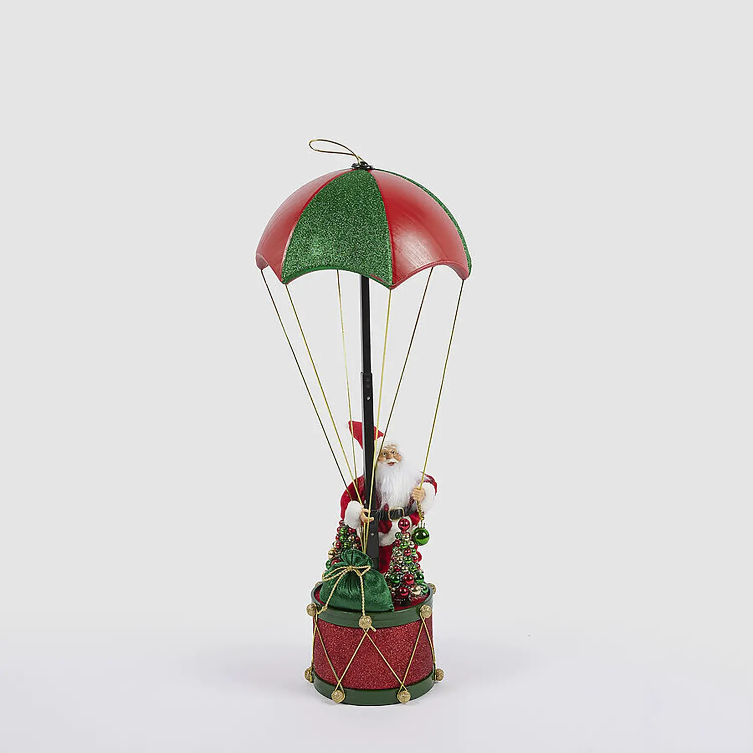 Babbo Natale con Paracadute da Appendere H80cm Verde Rosso – EDG Enzo De Gasperi - addobbi casa