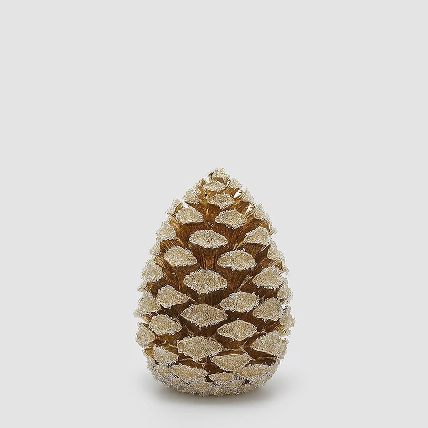 Pigna Natalizia Bianca e Oro H26 cm – Decoro EDG Enzo De Gasperi - addobbi casa