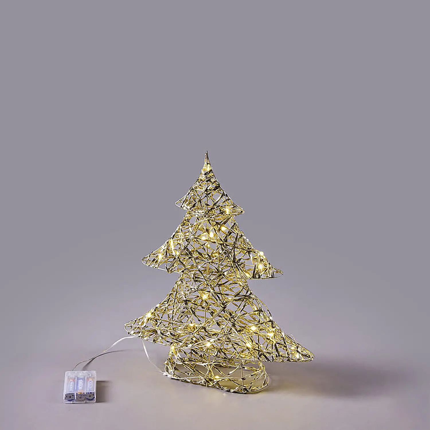 Albero Natalizio LED Intreccio con 30 Microled H40 cm Oro – EDG - addobbi casa