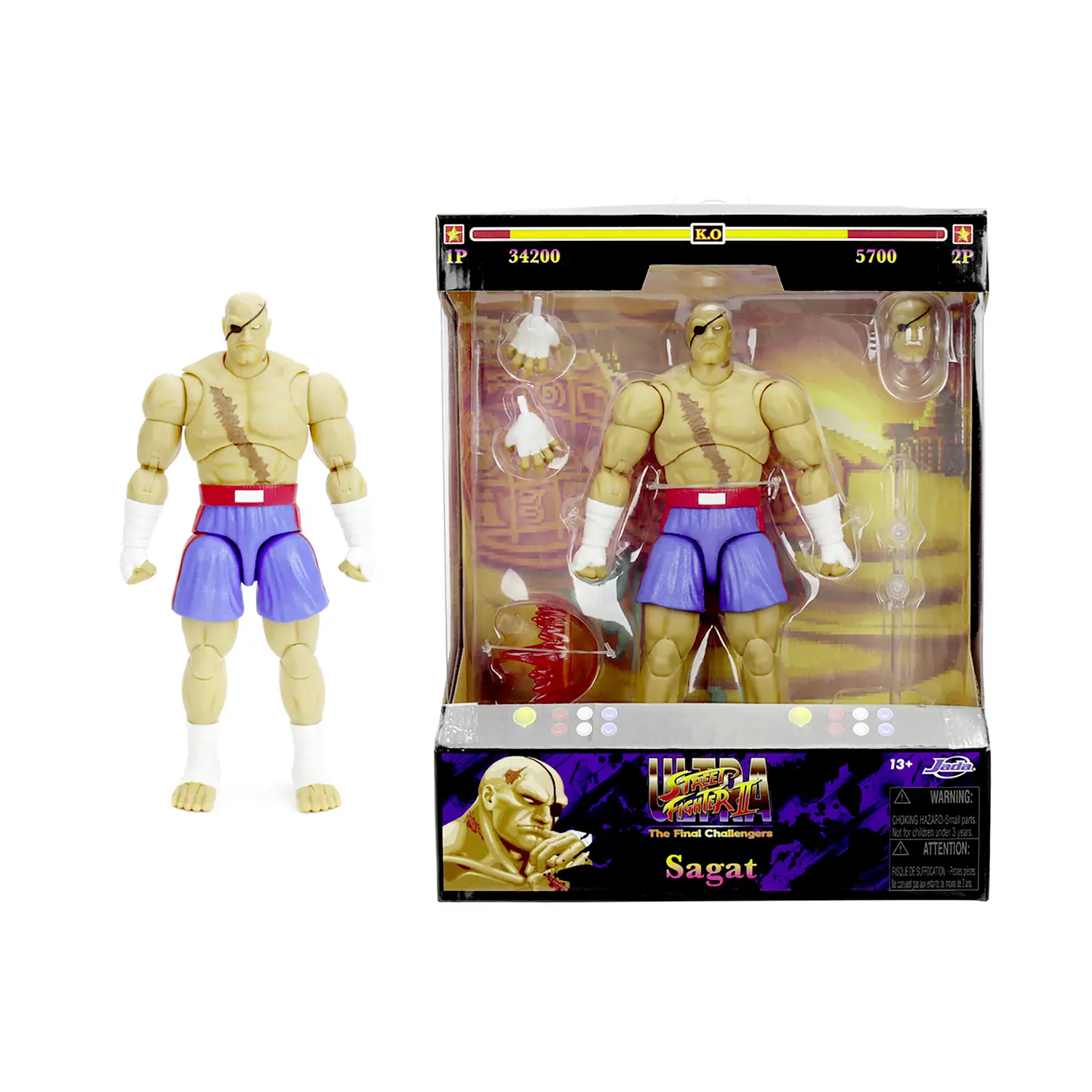 Jada Street Fighter II Sagat Action Figure 19 cm - action figures ed accessori