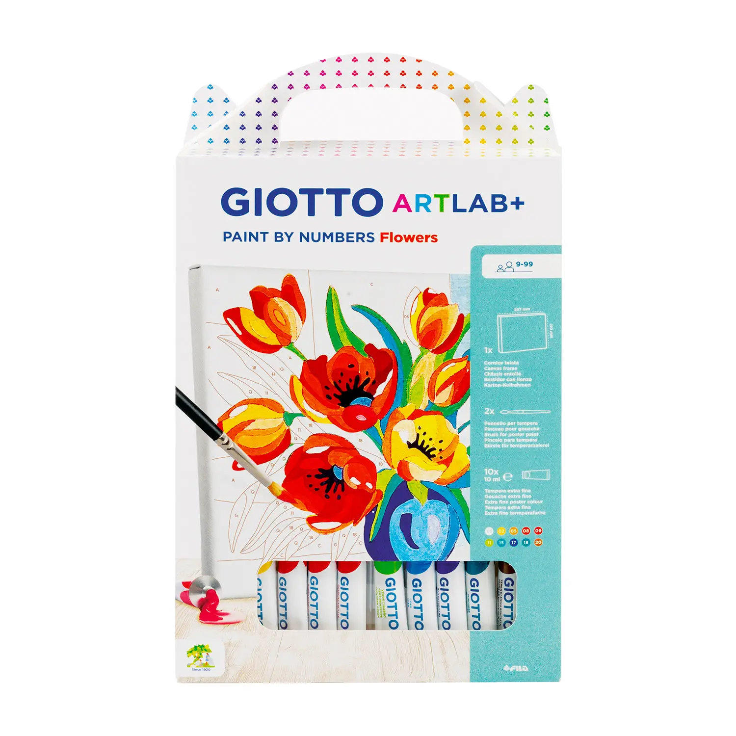 Giotto Artlab Paint By Number Flowers - Set Creativo Per Dipingere - creatività