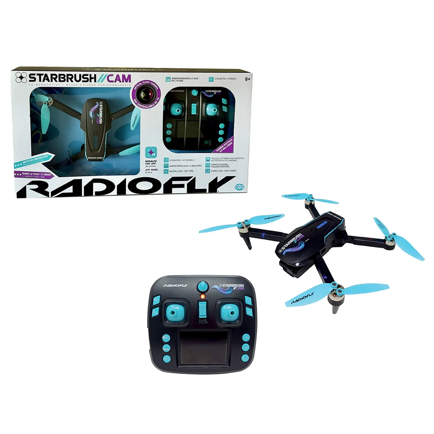 ODS Toys Radiofly Star Brush Cam - Drone Radiocomandato con Fotocamera - radiocomandi