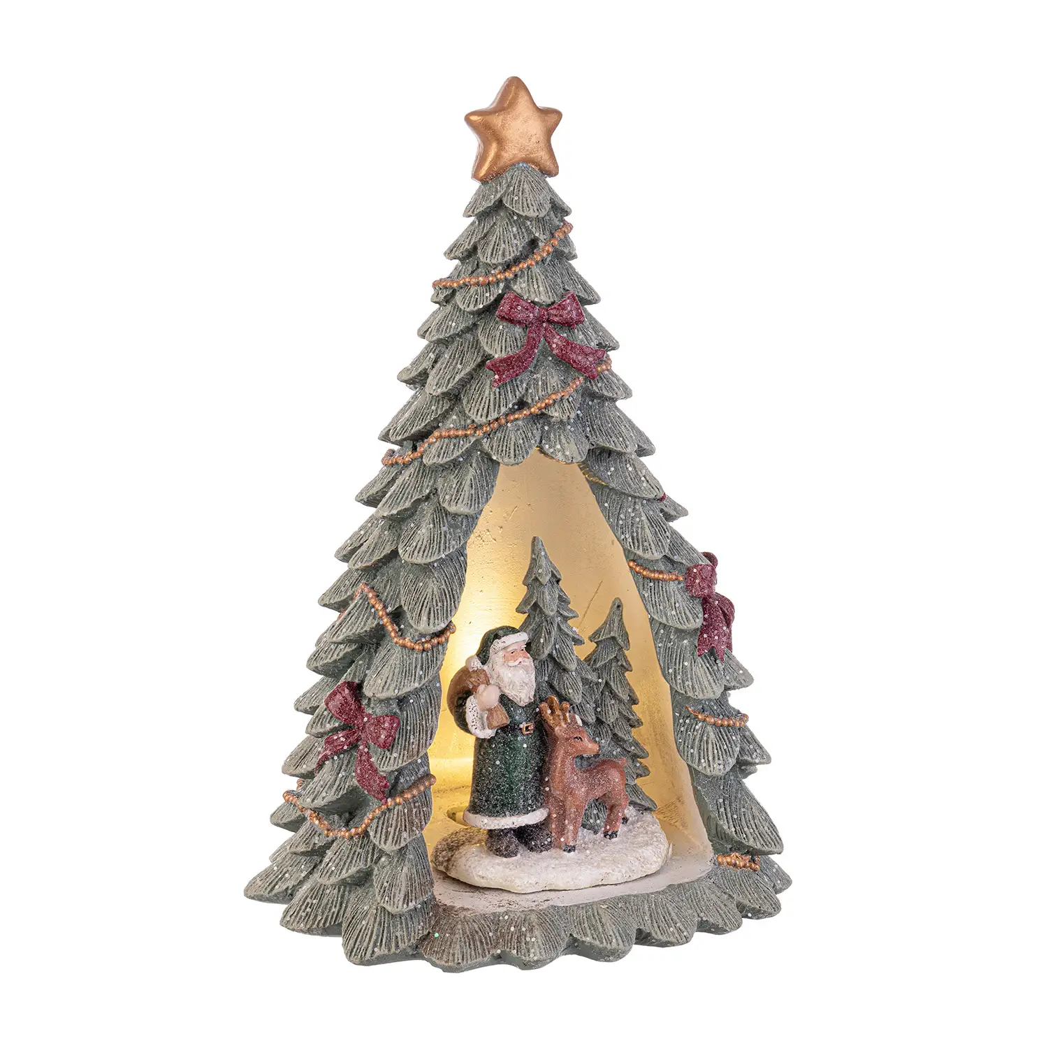 Bizzotto Pino Tyson Babbo Natale con LED, decorazione 21 cm - addobbi casa