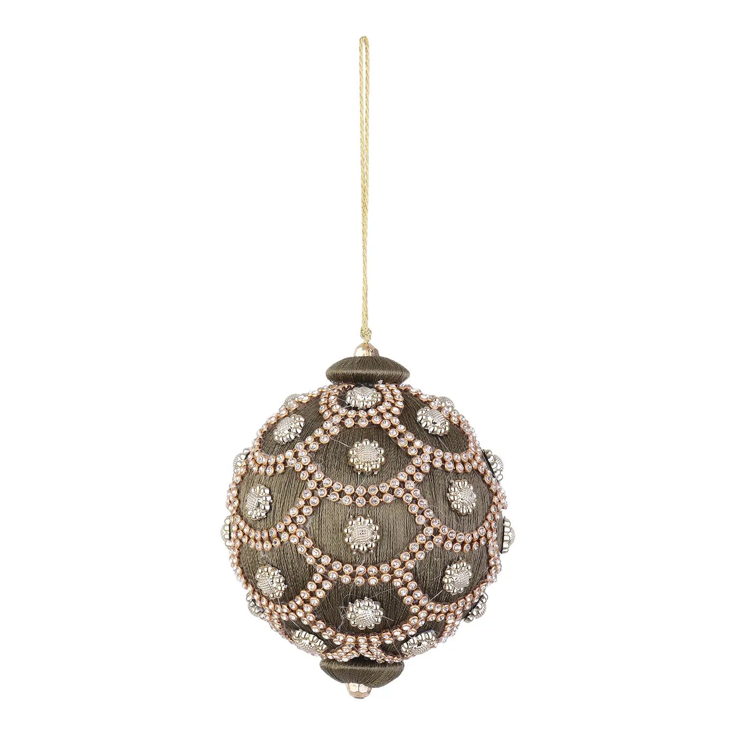 Sfera Natalizia con Strass Crystal Verde Muschio - addobbi albero