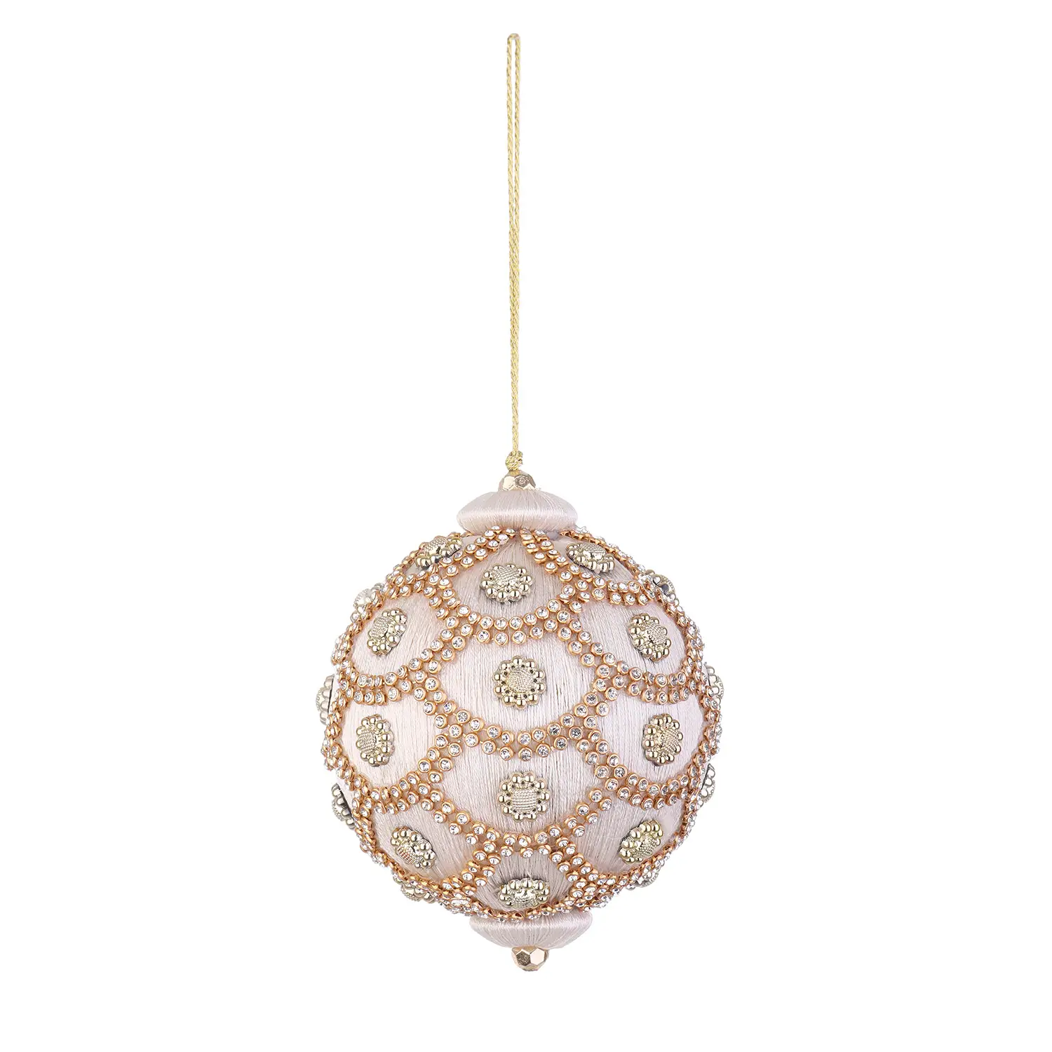 Sfera Natalizia con Strass Crystal Avorio - addobbi albero