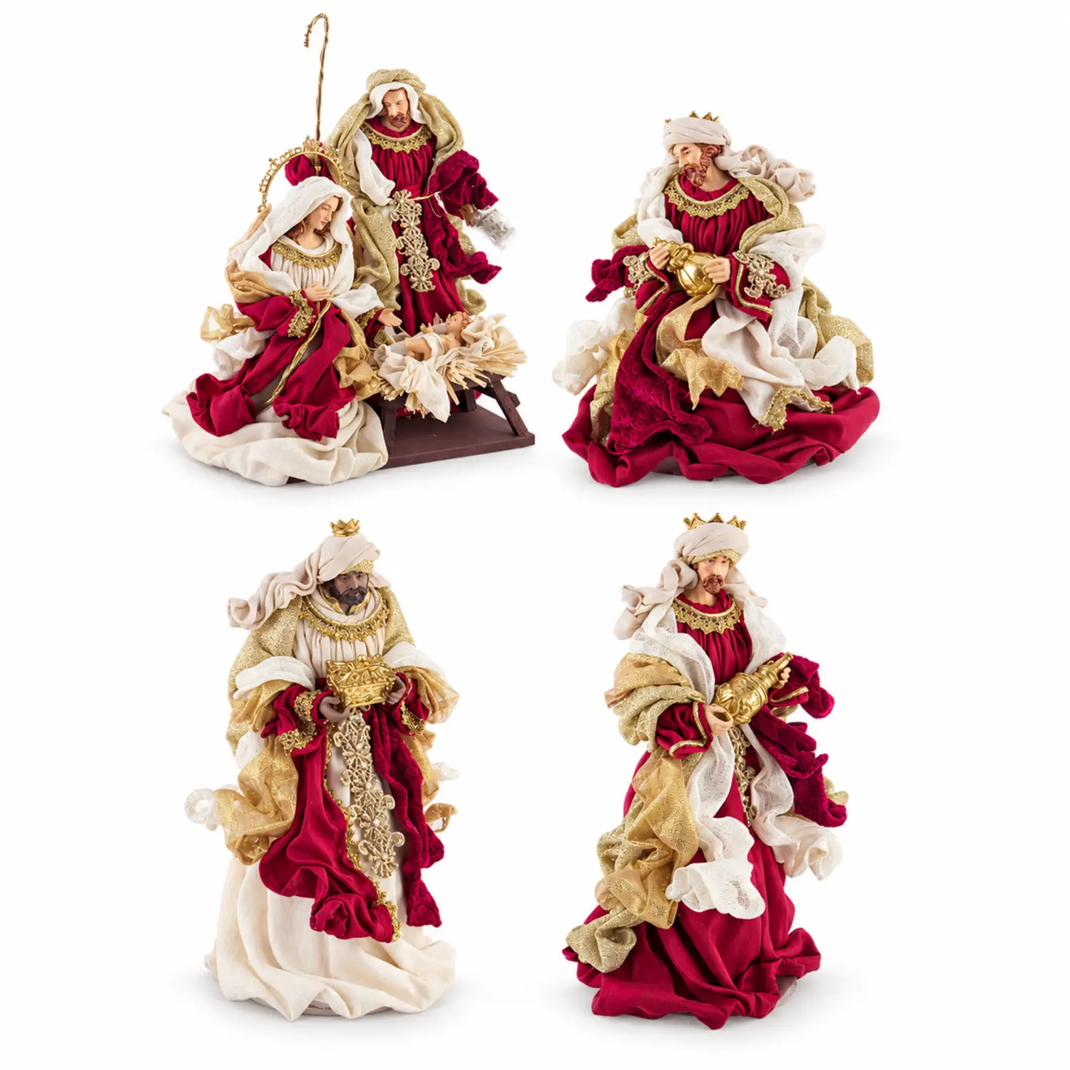 Natività Fastosa Bordeaux Large 6 Figure - presepi