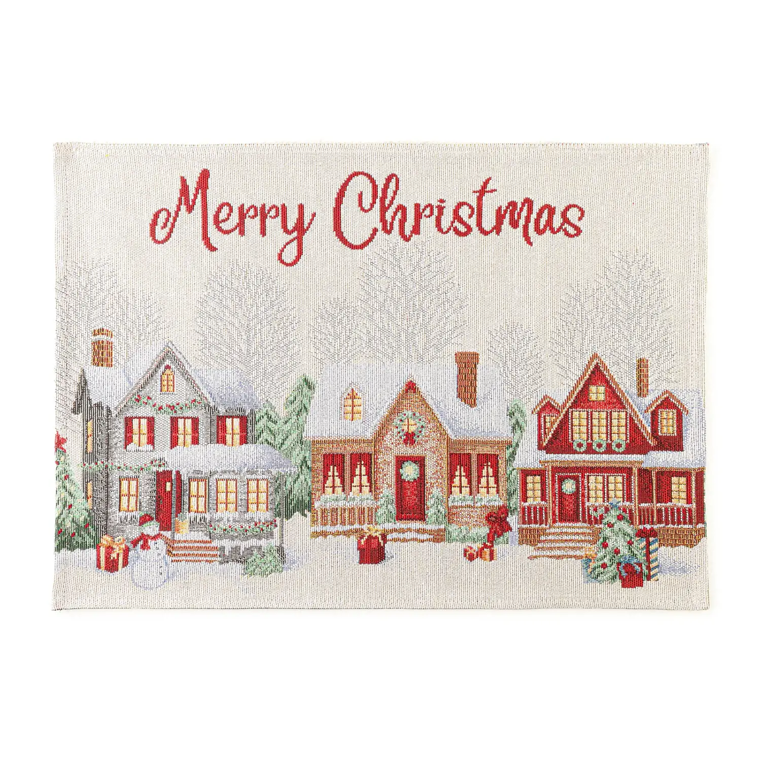 Tovaglietta Natale Village 48x33 Bianco - addobbi casa