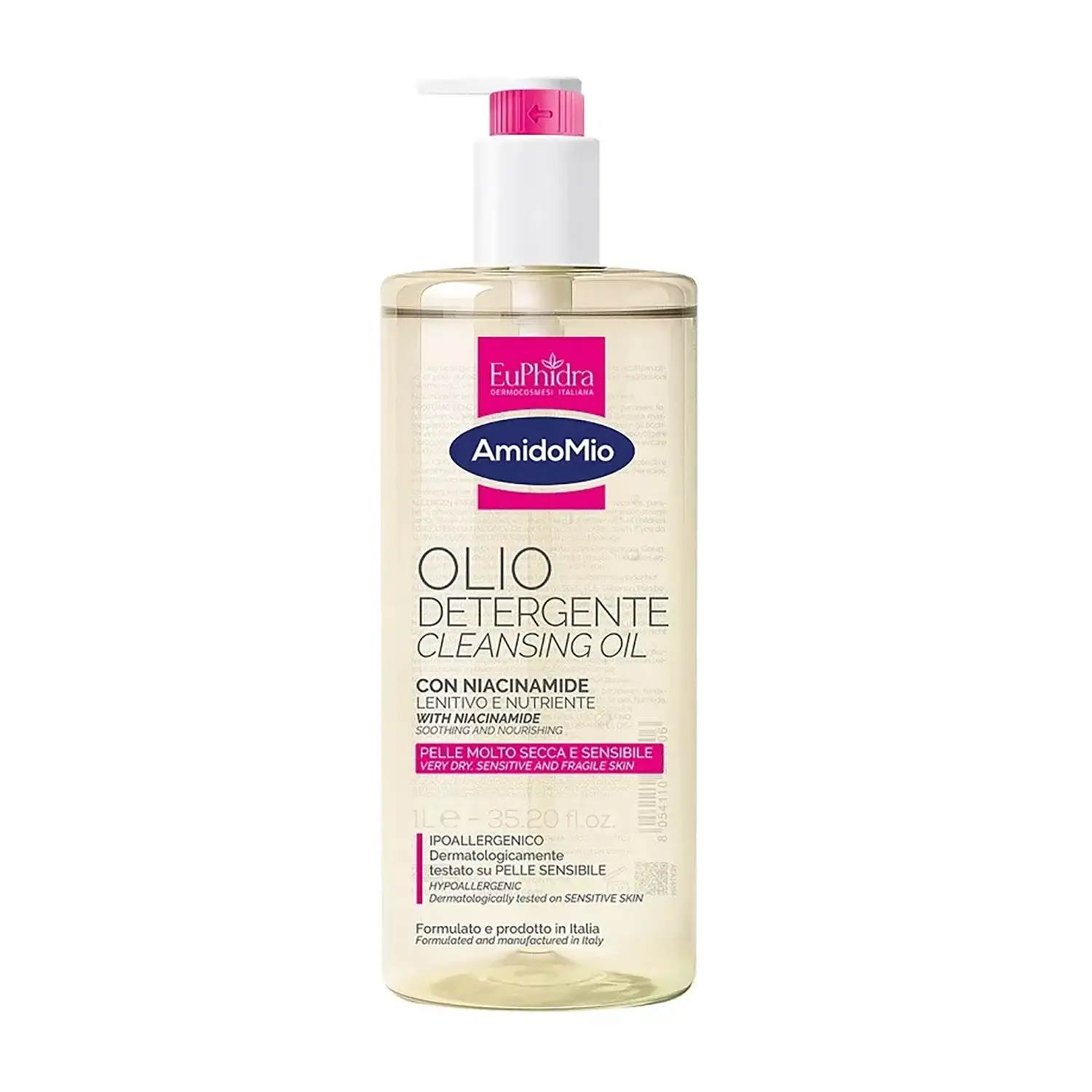 Euphidra AmidoMio Olio Detergente Lenitivo 1000ml | Pelle Secca e Sensibile - cosmesi e igiene