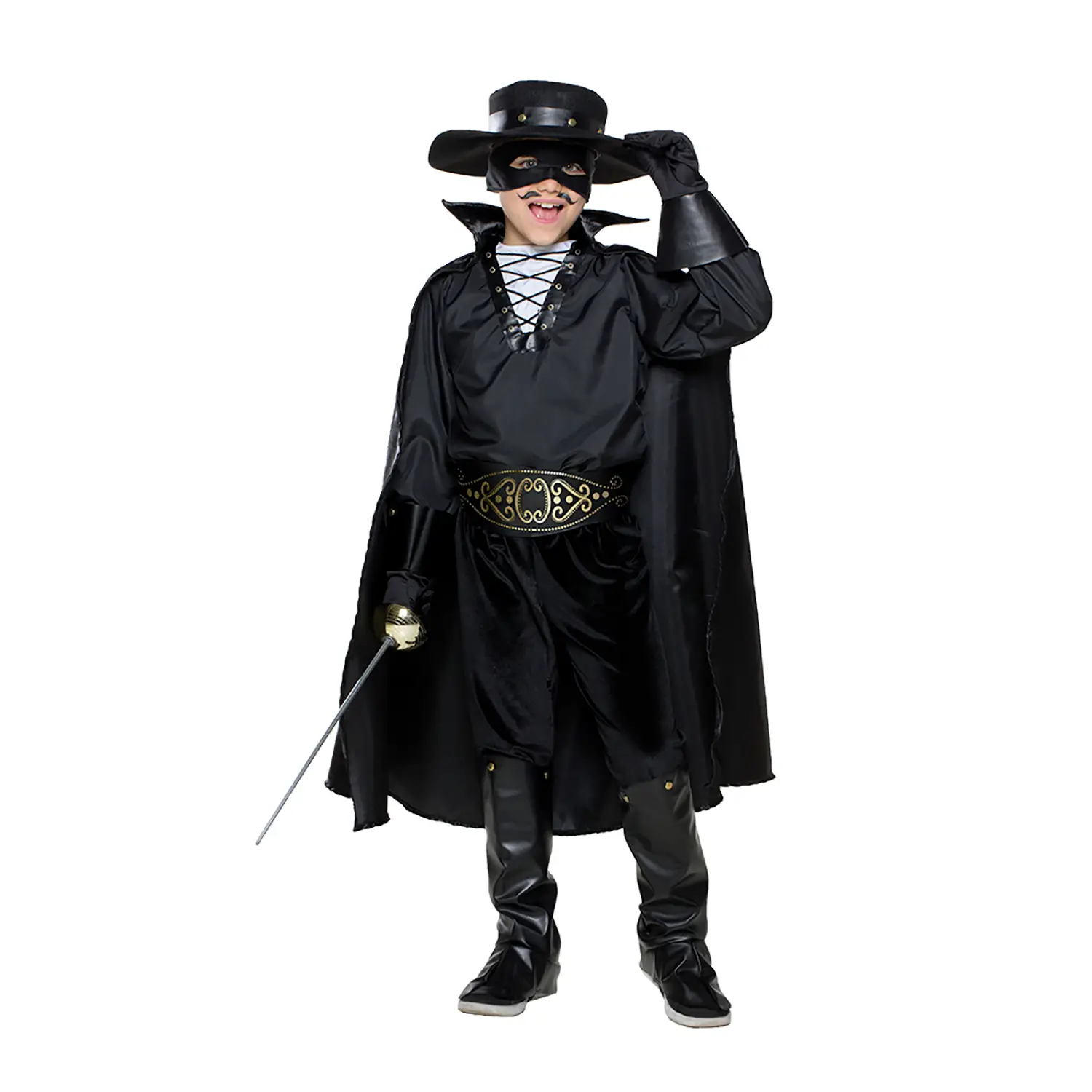 Costume Cavaliere Nero Bambino - Taglia 7/8 Anni - abiti bambino e bambina