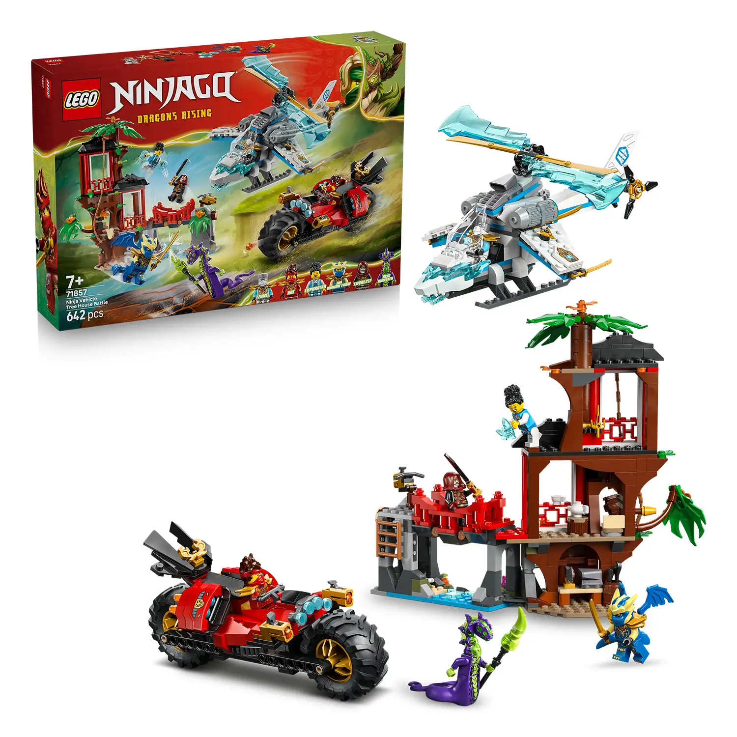 LEGO NINJAGO 71857 Battaglia Casa sull’Albero con Moto ed Elicottero - lego