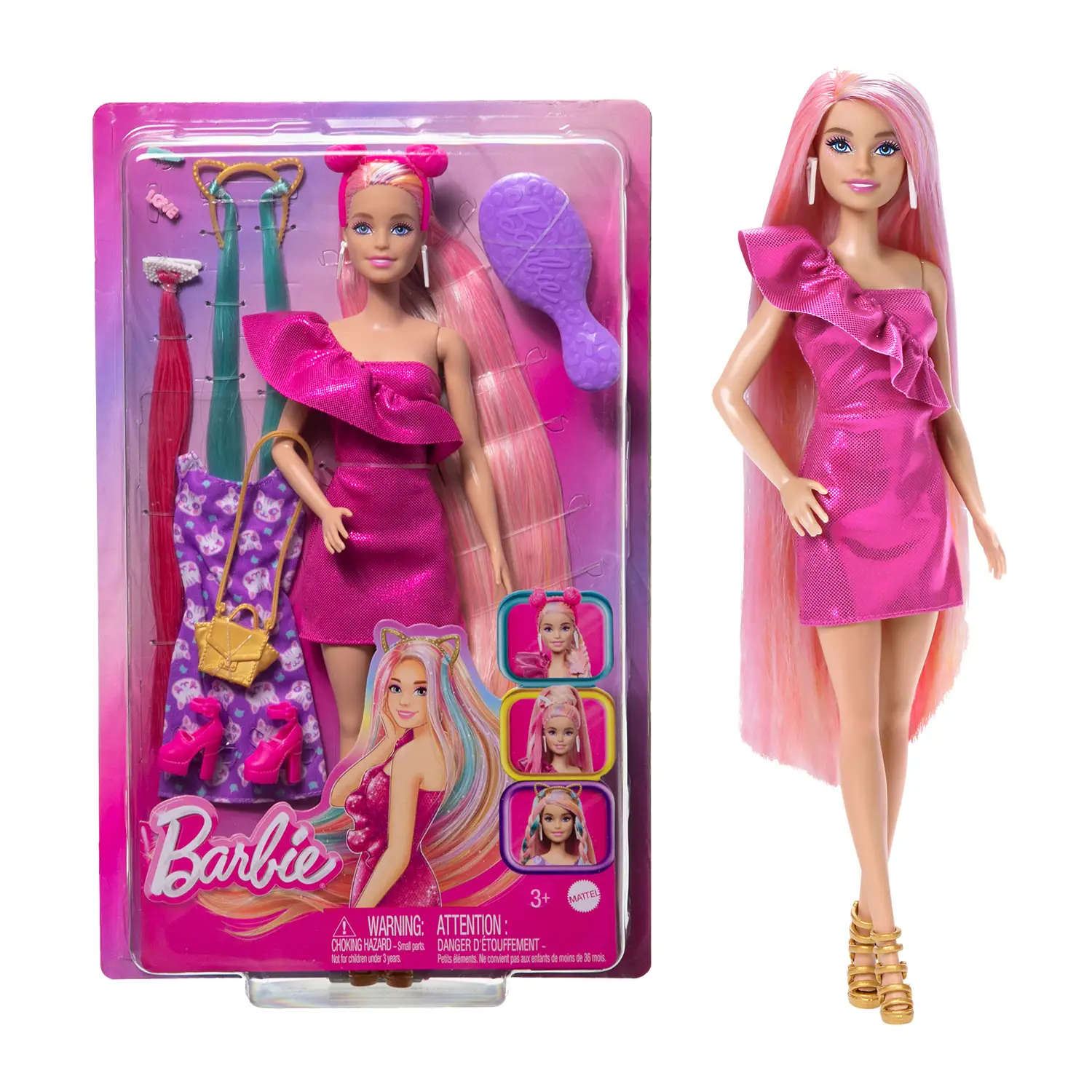 Barbie Fun & Fancy Hair con Capelli Lunghi e Accessori JDC85 - collezionabili bambina