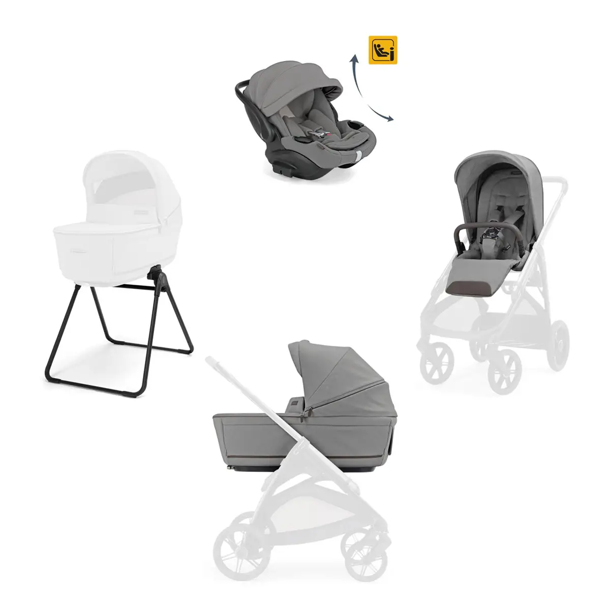 Aptica Sistem Quattro Darwin Cristal Grey (telaio escluso) - trio e modulari