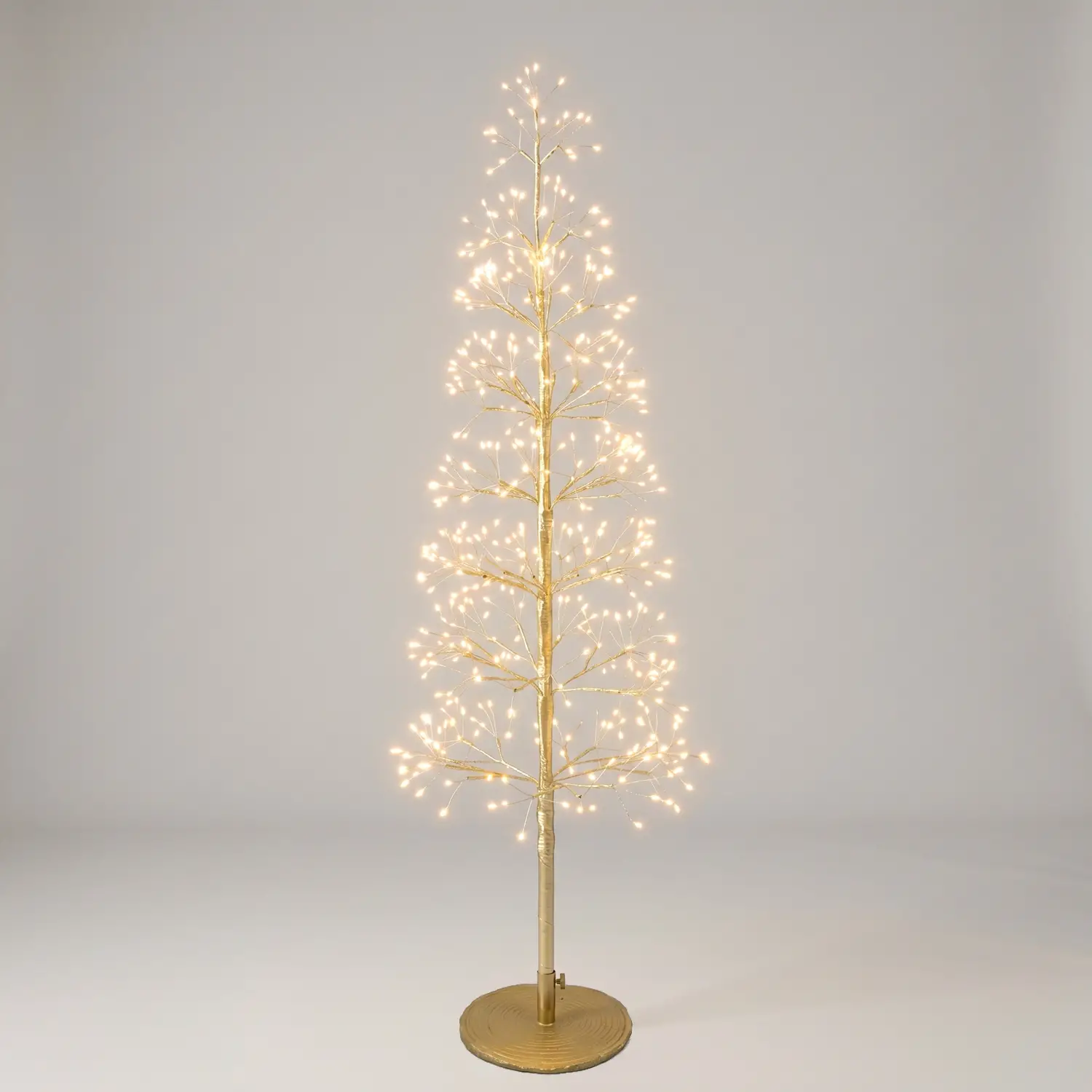 Albero di Natale Faggio Slim 438 LED, Altezza 90 cm, Finitura Oro - alberi led di design