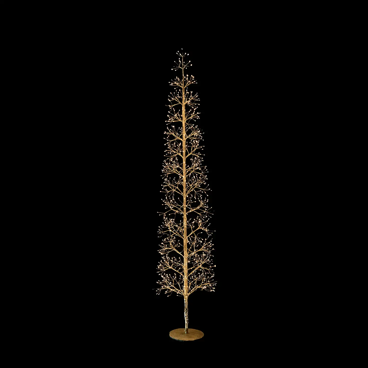 Albero di Natale Faggio Slim 1080 LED, Altezza 180 cm, Finitura Oro - alberi led di design