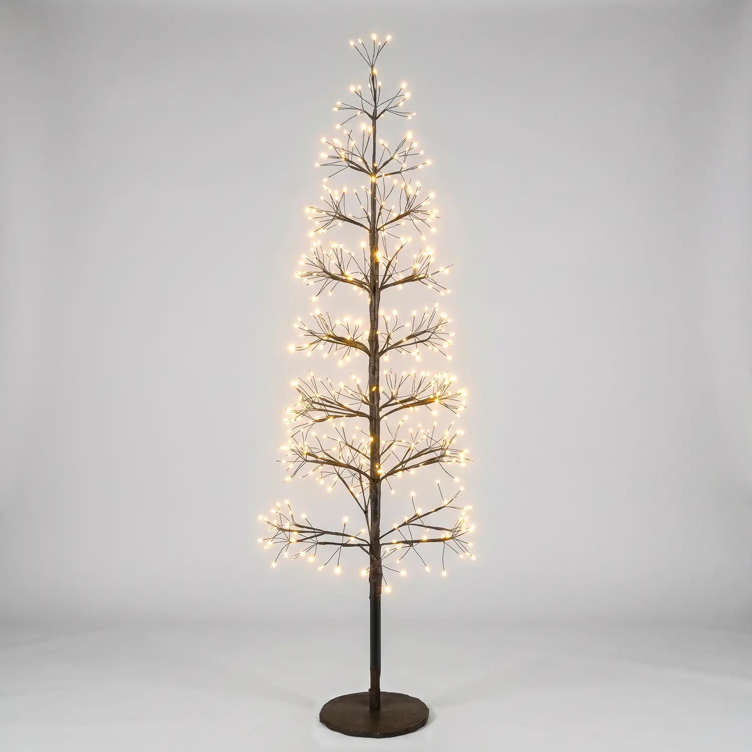 Albero di Natale Faggio Slim 438 LED, Altezza 90 cm, Finitura Nero - alberi led di design
