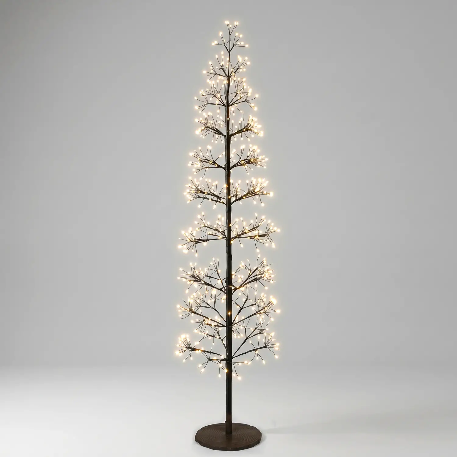 Albero di Natale Faggio Slim 708 LED, Altezza 150 cm, Finitura Nero - alberi led di design