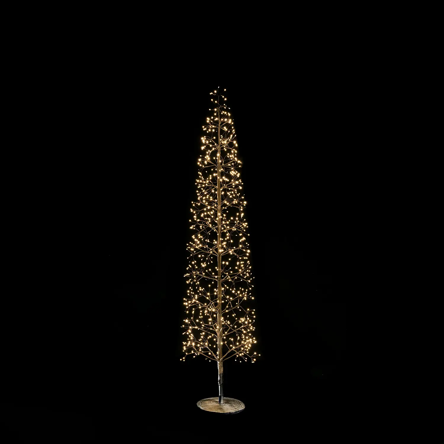 Albero di Natale Faggio Slim 1080 LED, Altezza 180 cm, Finitura Nero - alberi led di design