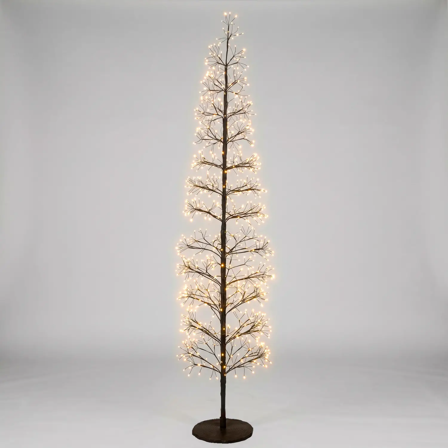 Albero di Natale Faggio Slim 1080 LED, Altezza 180 cm, Finitura Nero - alberi led di design