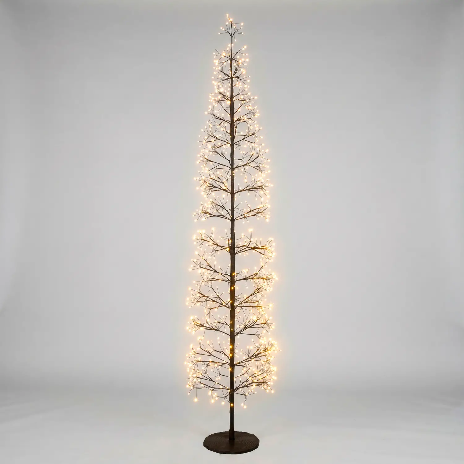 Albero di Natale Faggio Slim 1224 LED, Altezza 210 cm, Finitura Nero - alberi led di design
