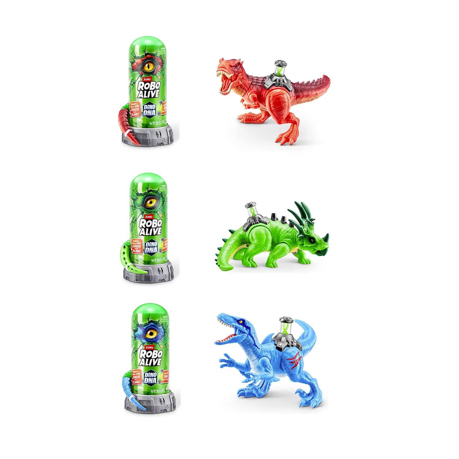 Robo Alive Dinosauro Con Slime Elica Dna Illuminata - action figures ed accessori