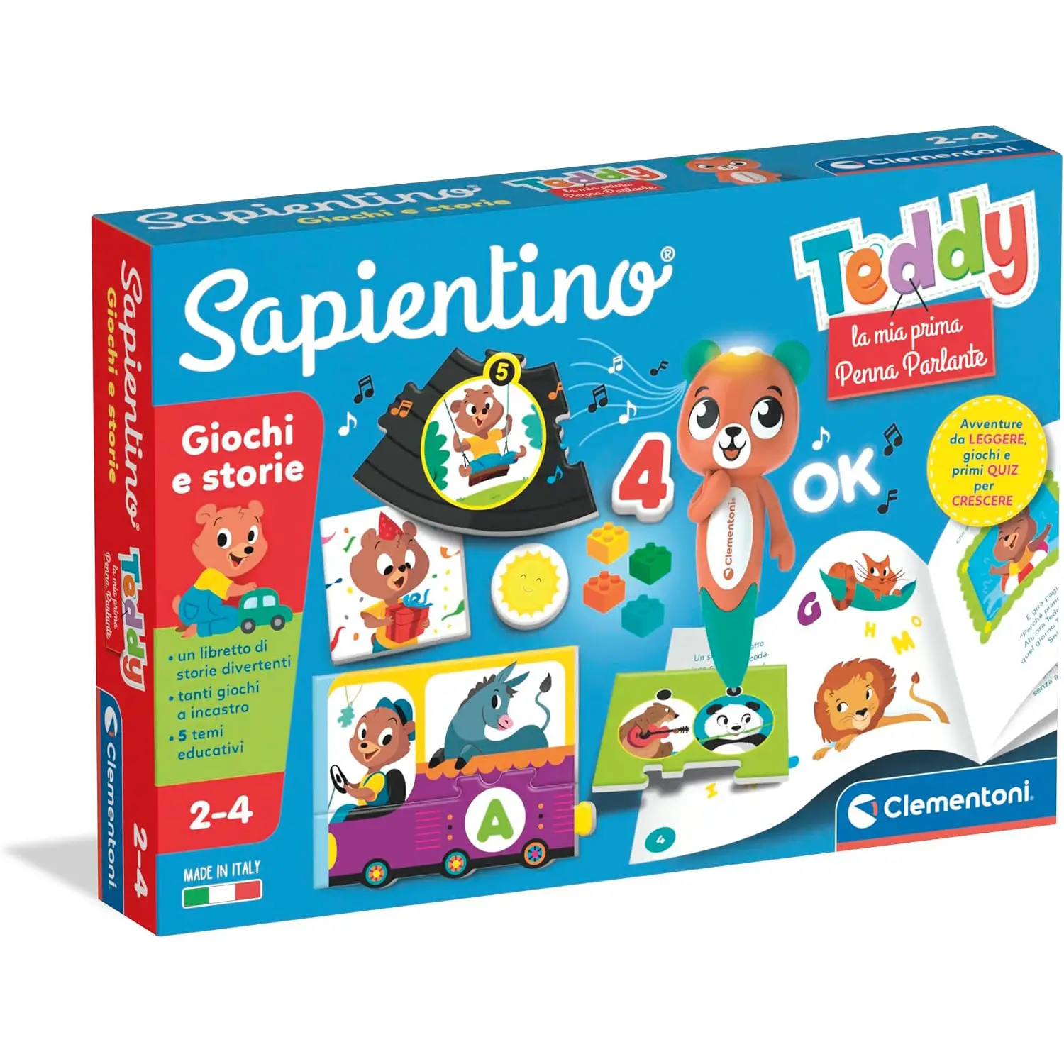 Clementoni Sapientino Teddy Penna Parlante con Libretto, 2-4 Anni - sapientino