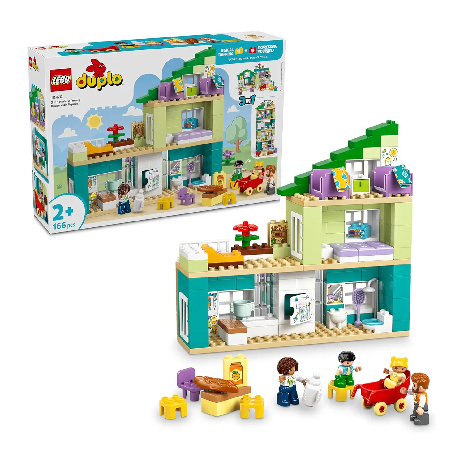 LEGO DUPLO 10470 Casa Familiare Moderna 3 in 1 con Personaggi - Costruzioni in plastica
