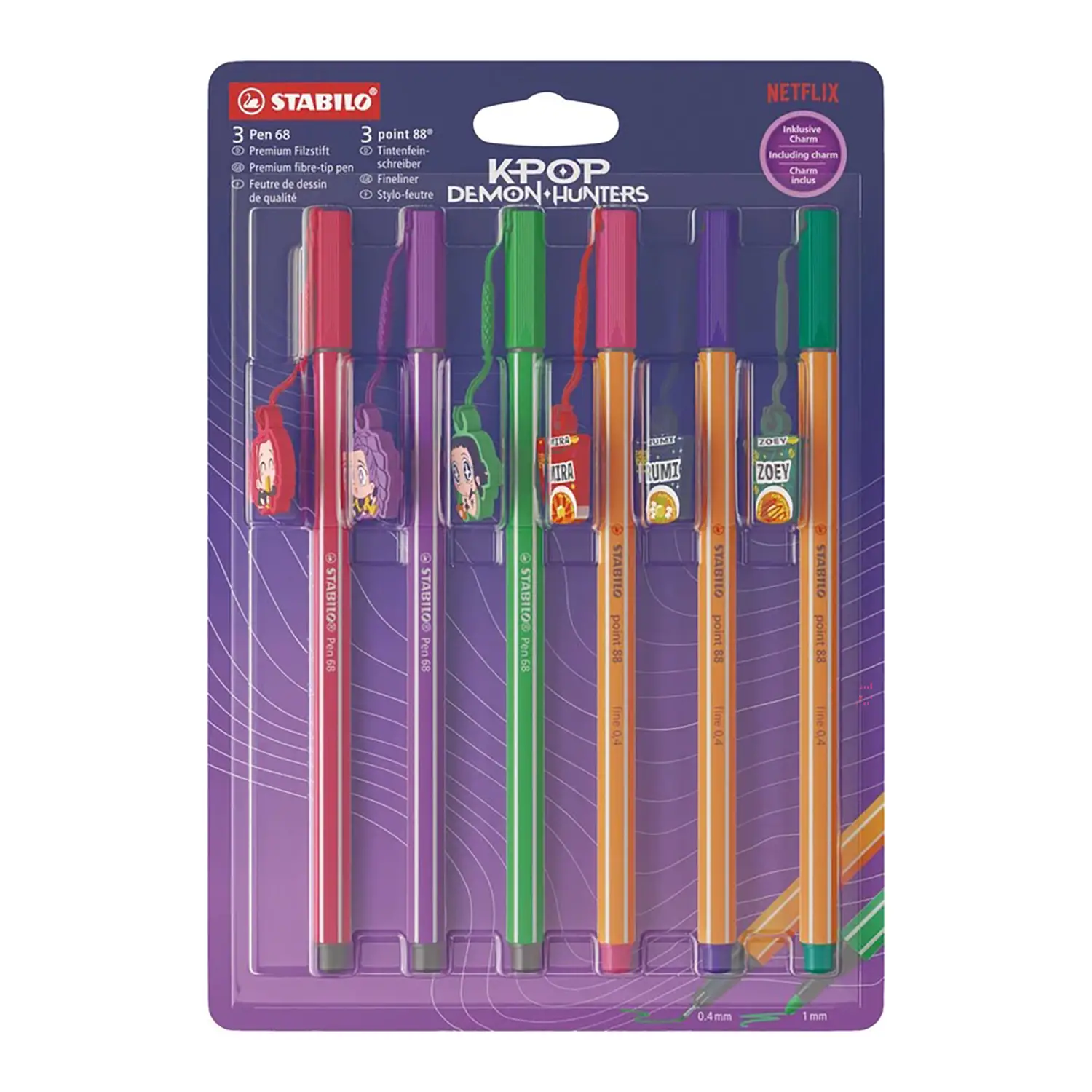 Stabilo Point 88 + Pen 68 K Pop Demon Hunters Set 6 Colori - penne pennarelli ufficio