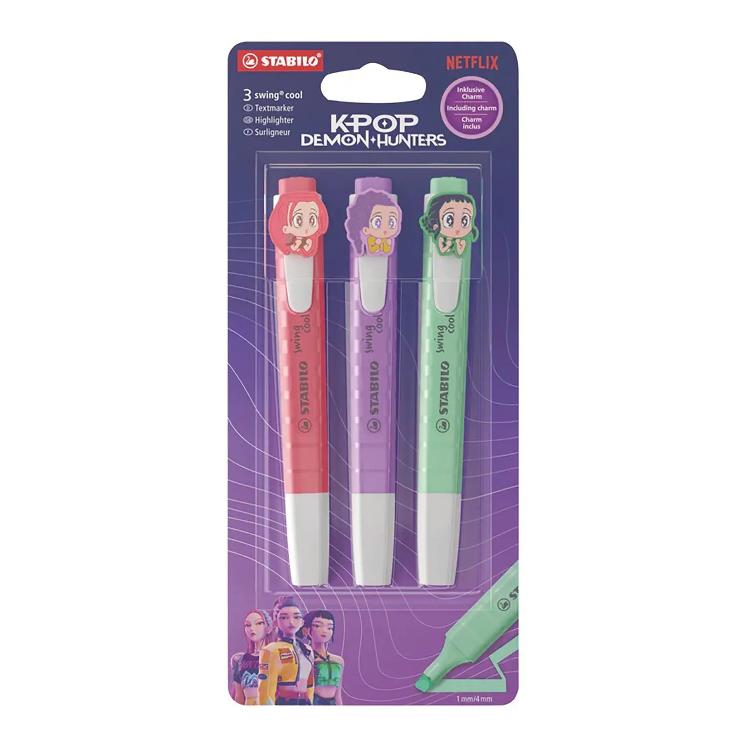 Stabilo Swing Cool K Pop Demon Hunters Set 3 Evidenziatori - penne pennarelli ufficio