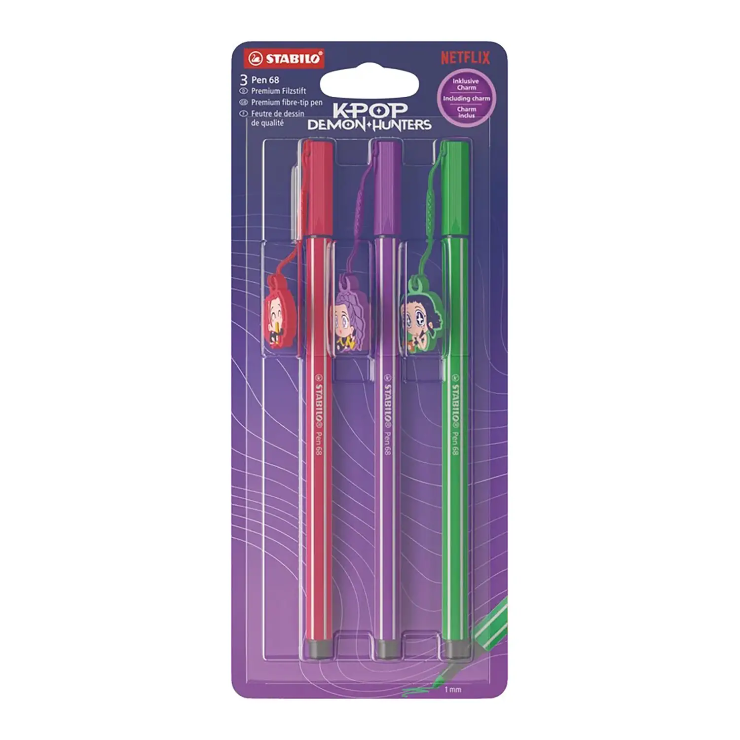 Stabilo Pen 68 K Pop Demon Hunters Set 3 Penne - penne pennarelli ufficio