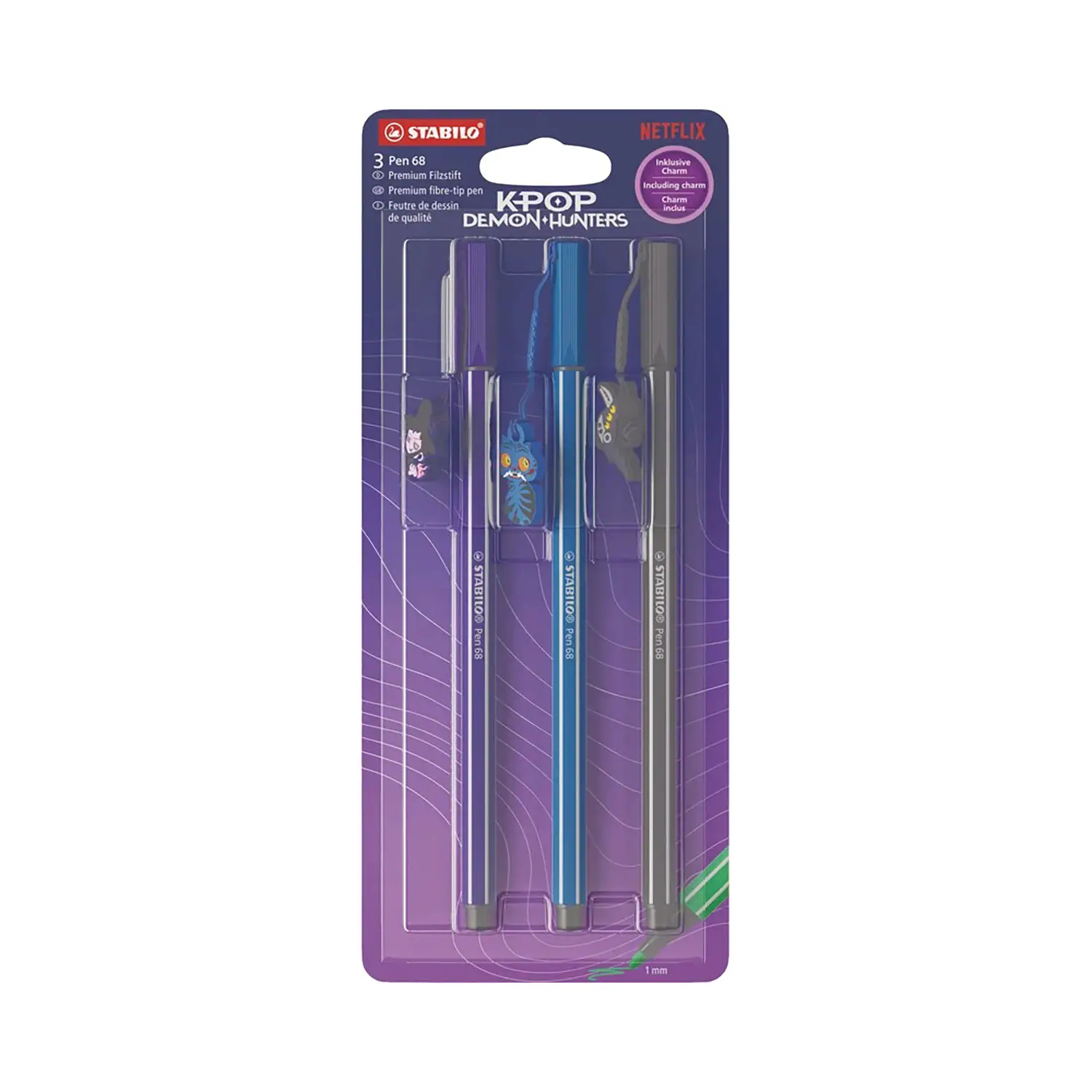 Stabilo Pen 68 K Pop Demon Hunters Set 3 Penne - penne pennarelli ufficio