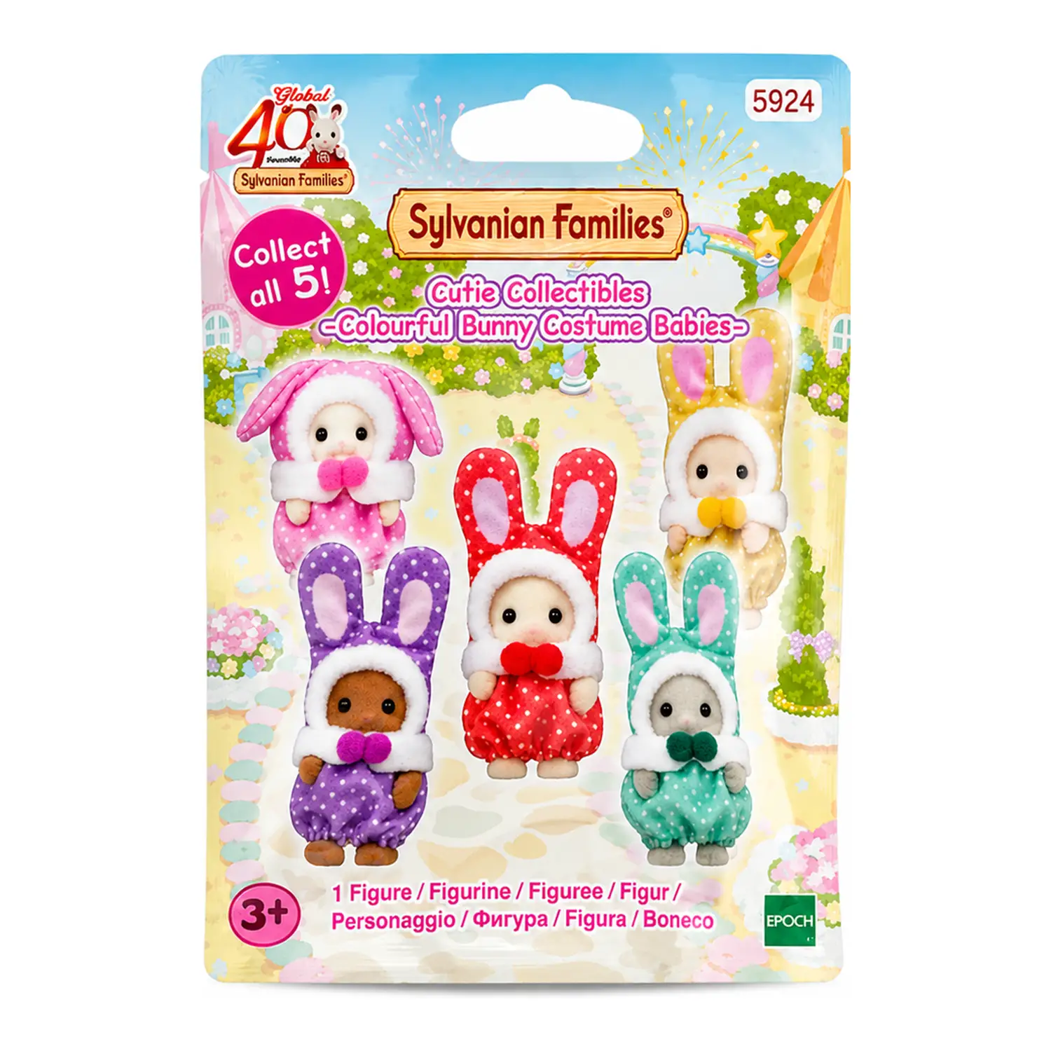Sylvanian Families Cutie Collectibles - Bebè Coniglio Con Costume Colorato - collezionabili bambina