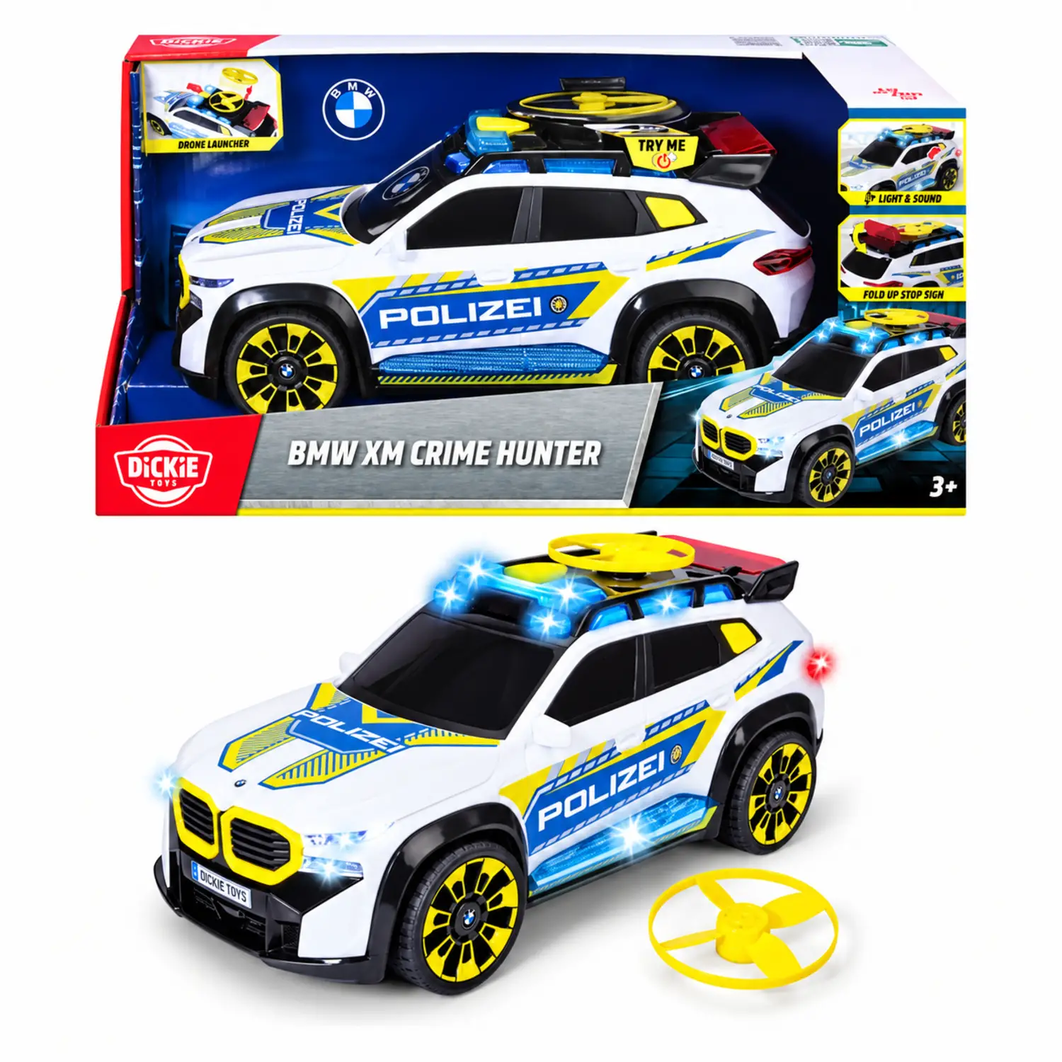 Dickie Toys BMW XM Crime Hunter Auto Giocattolo con Luci e Suoni - modellini