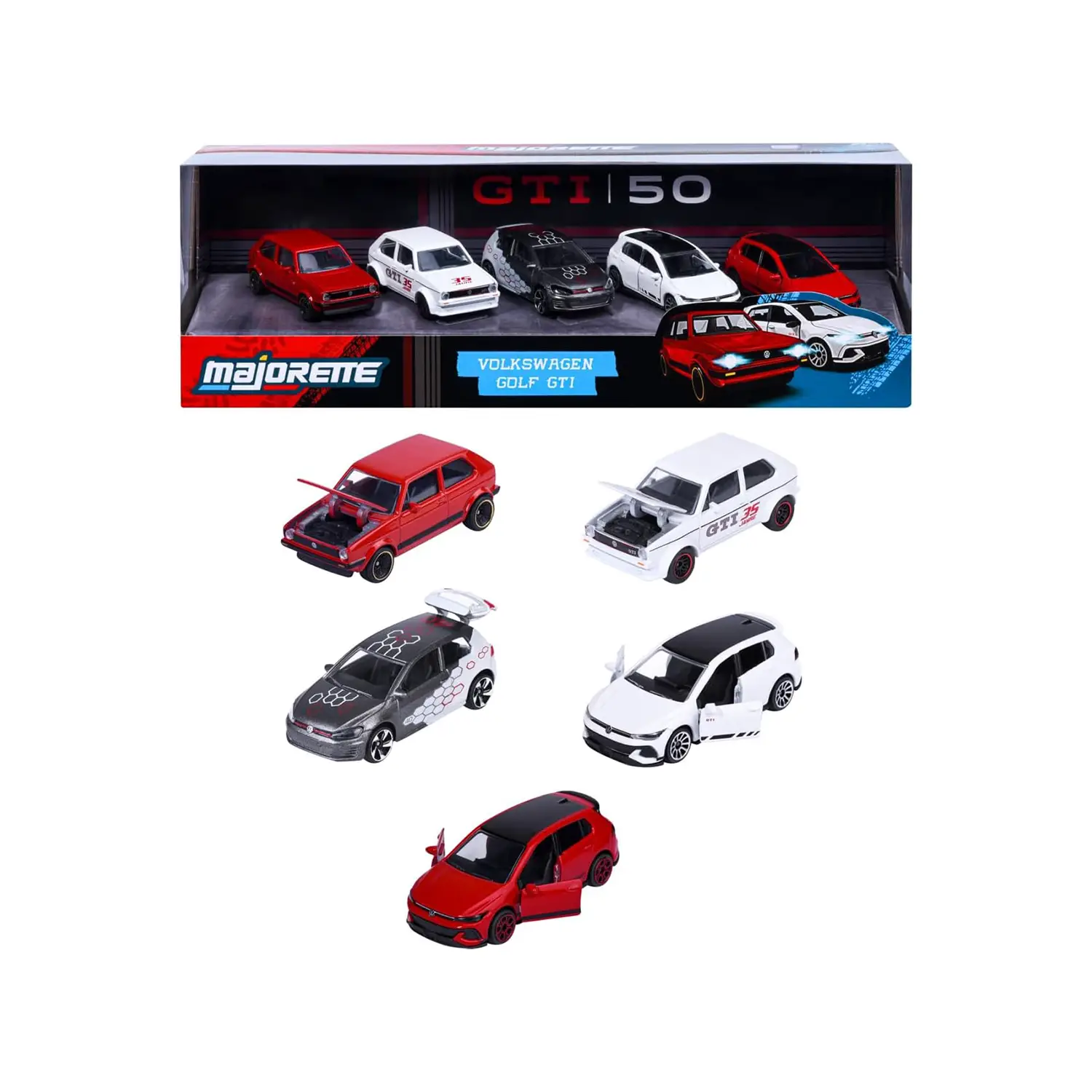 Majorette Volkswagen Golf GTI - Confezione da 5 Auto - auto
