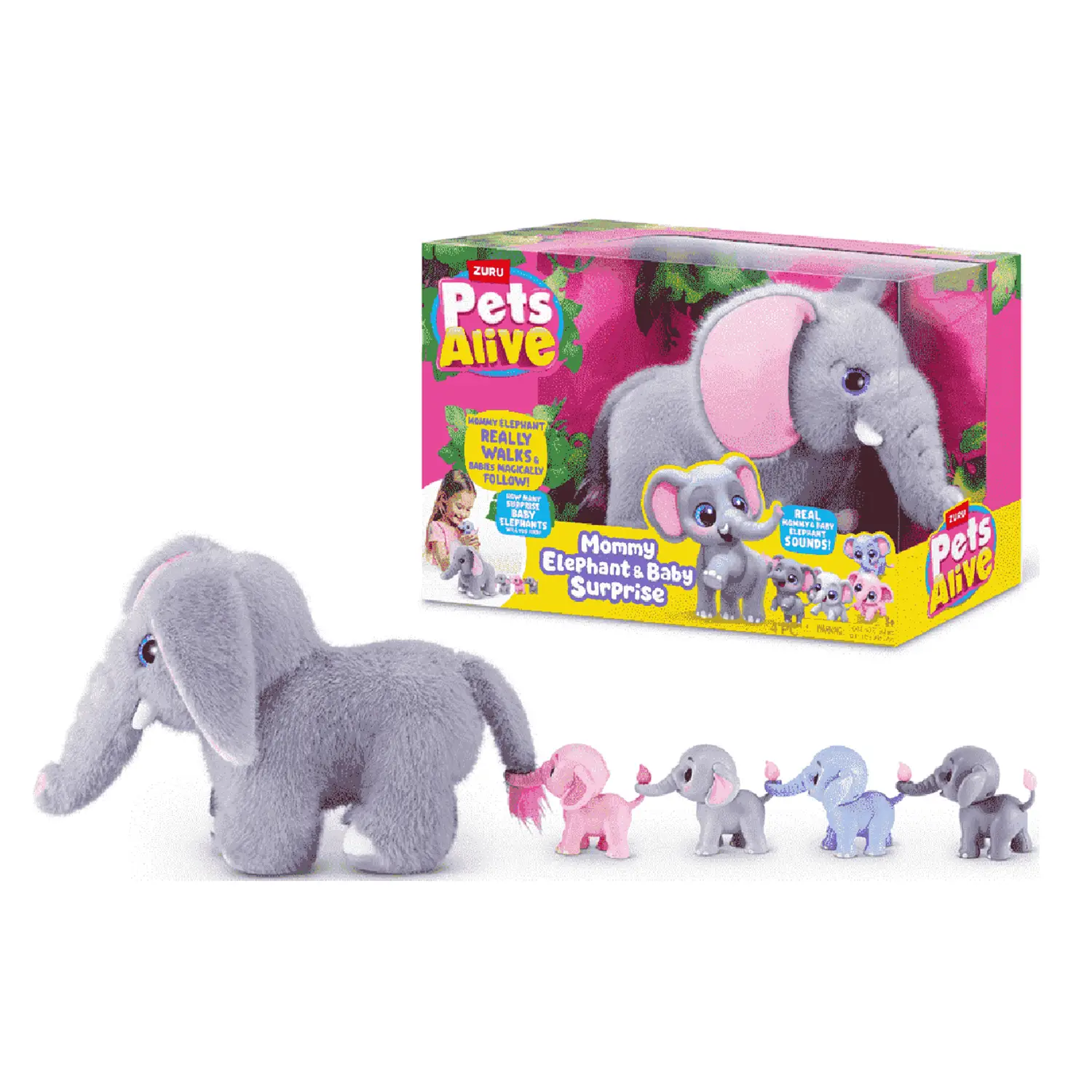 Pets Alive Mamma E Baby Elefante A Sorpresa - collezionabili bambina