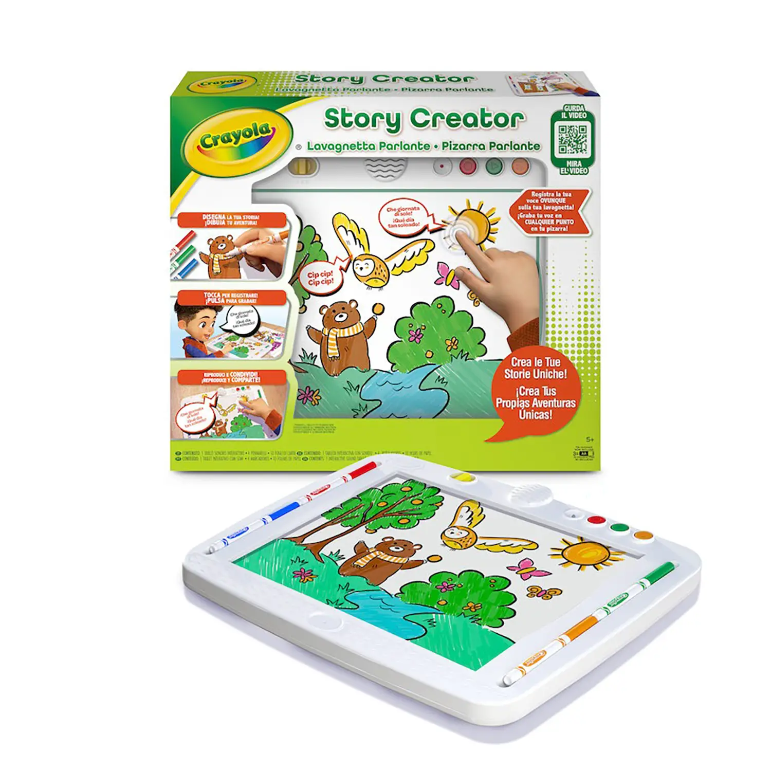 Crayola Story Creator Lavagnetta per bambini Crea e Registra Storie - creatività