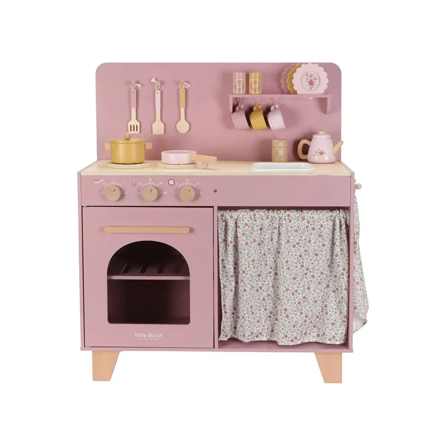 Cucina Giocattolo in Legno FSC Rosa con Accessori | Little Dutch - Tricicli e primi passi