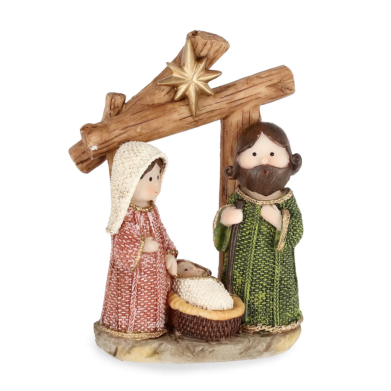 Natività Timothy con Stella Naturale in Poliresina 17 cm - presepi